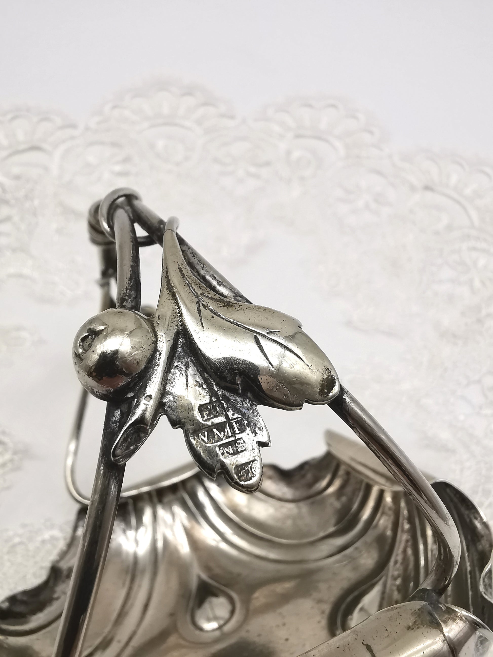 Antique WMF Art Nouveau Silver Plated Bonbon Basket – Vine & Berry Handle