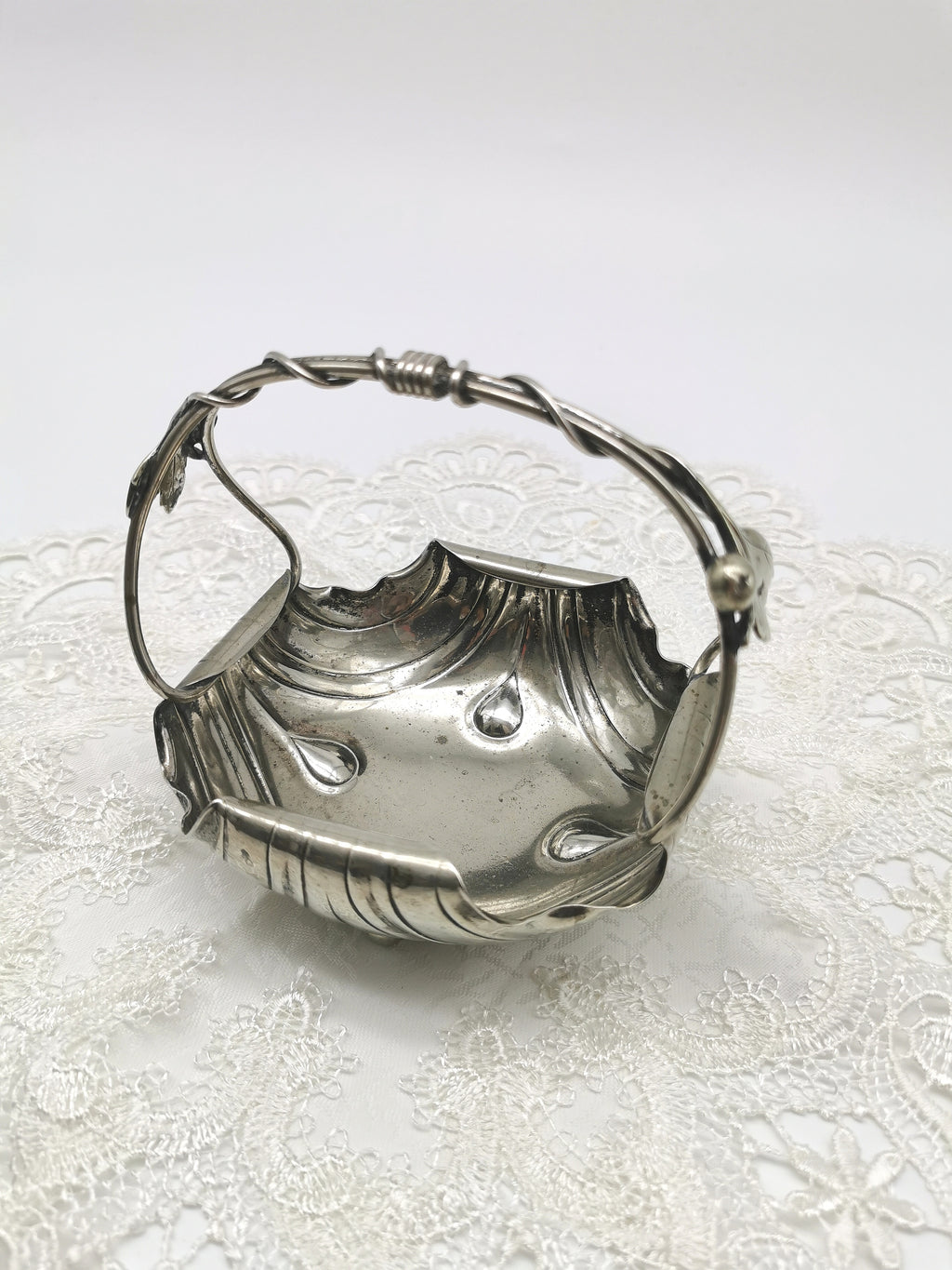Antique WMF Art Nouveau Silver Plated Bonbon Basket – Vine & Berry Handle