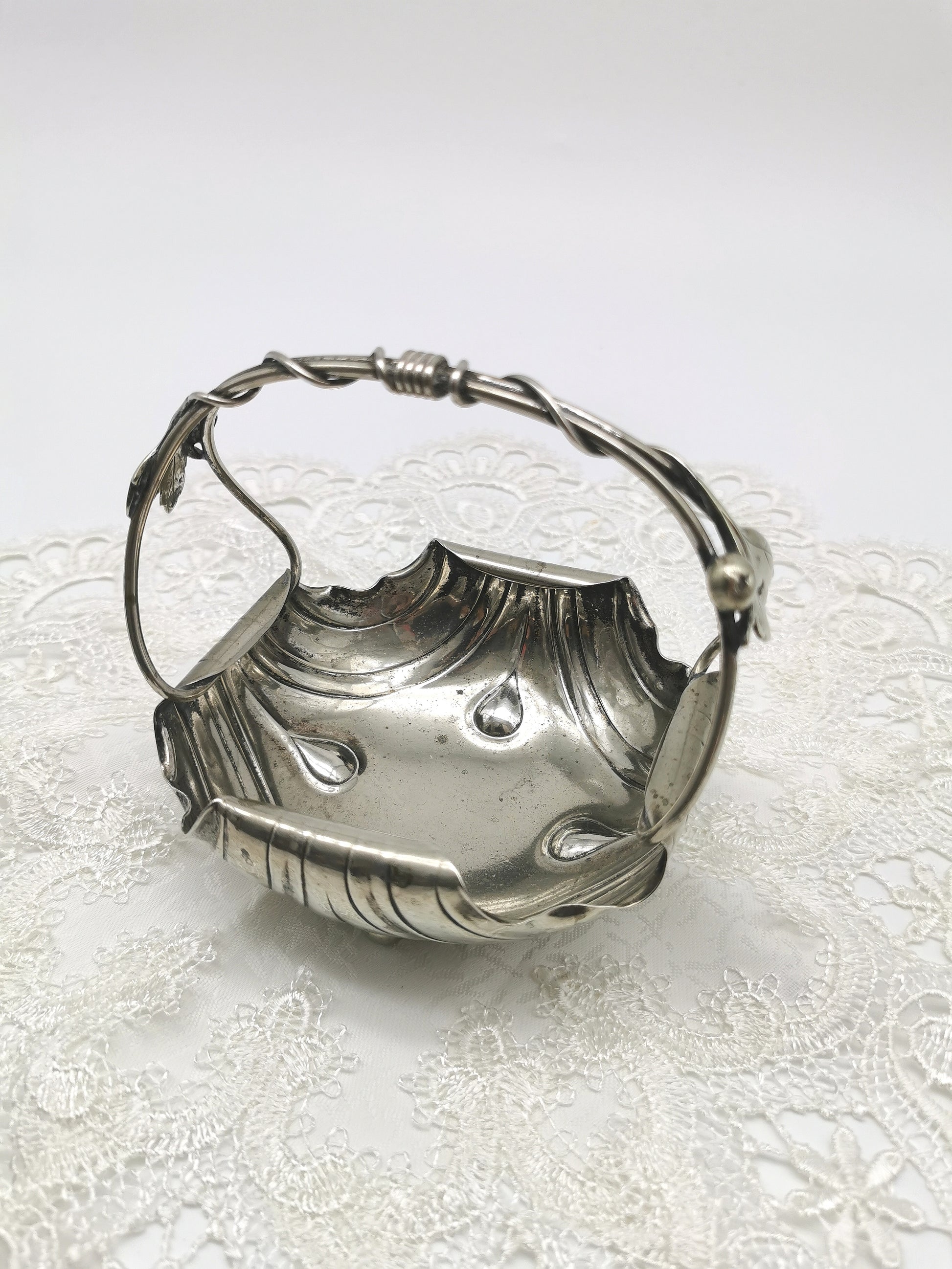 Antique WMF Art Nouveau Silver Plated Bonbon Basket – Vine & Berry Handle