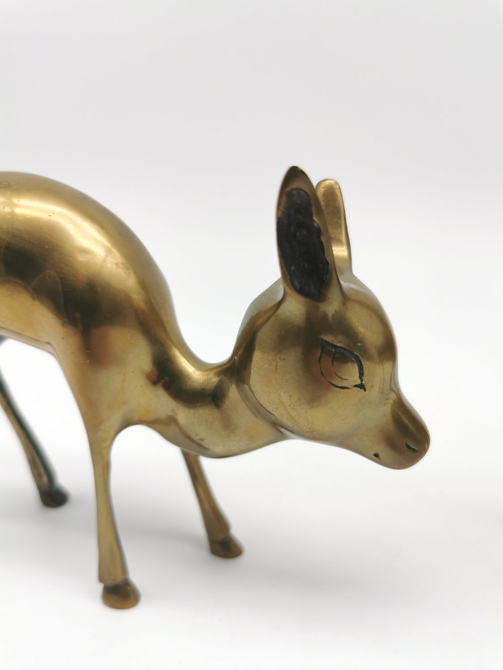 Pair of Brass Deer Figurines- Bambi Style Doe and Fawn