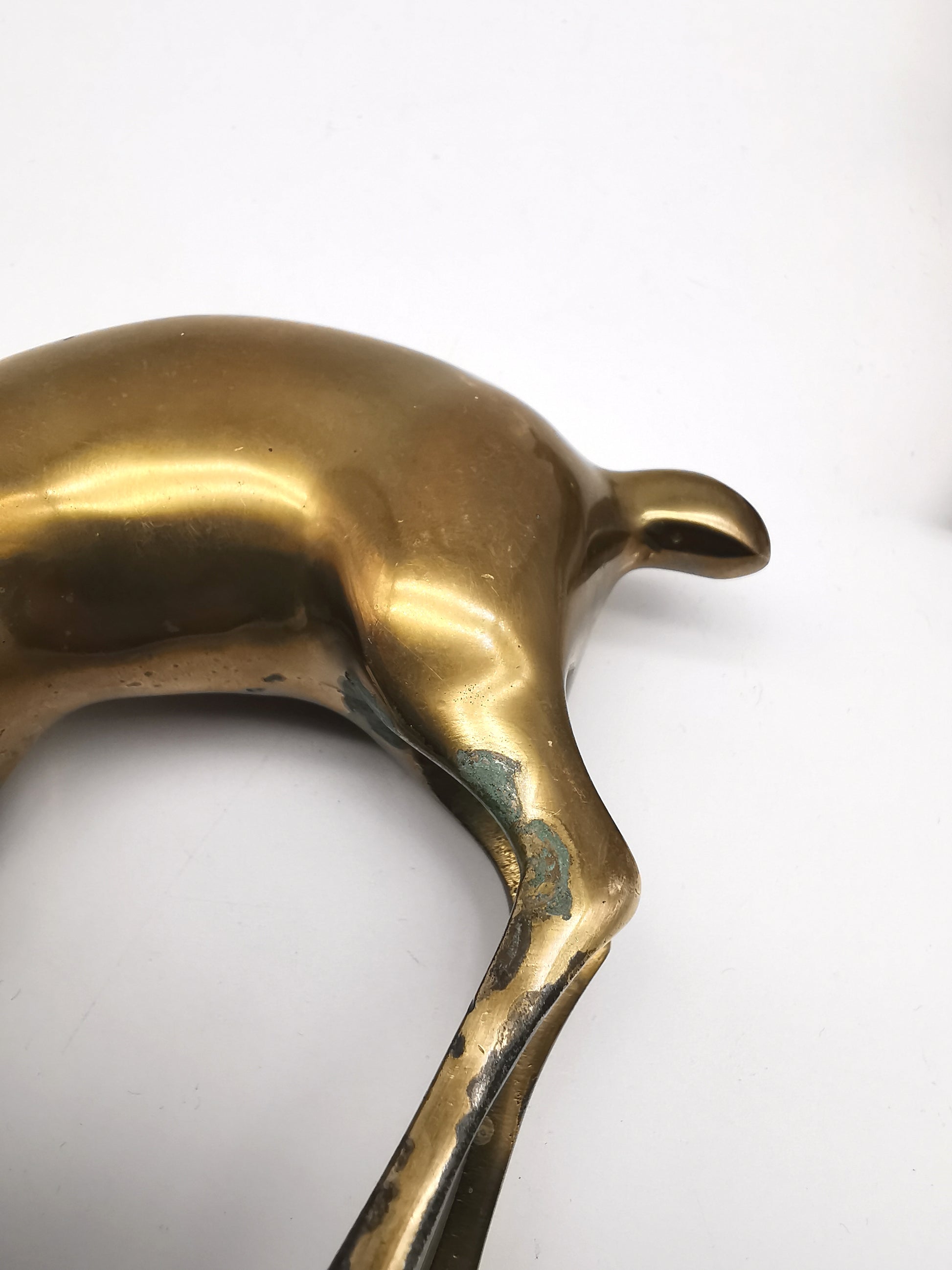 Pair of Brass Deer Figurines- Bambi Style Doe and Fawn