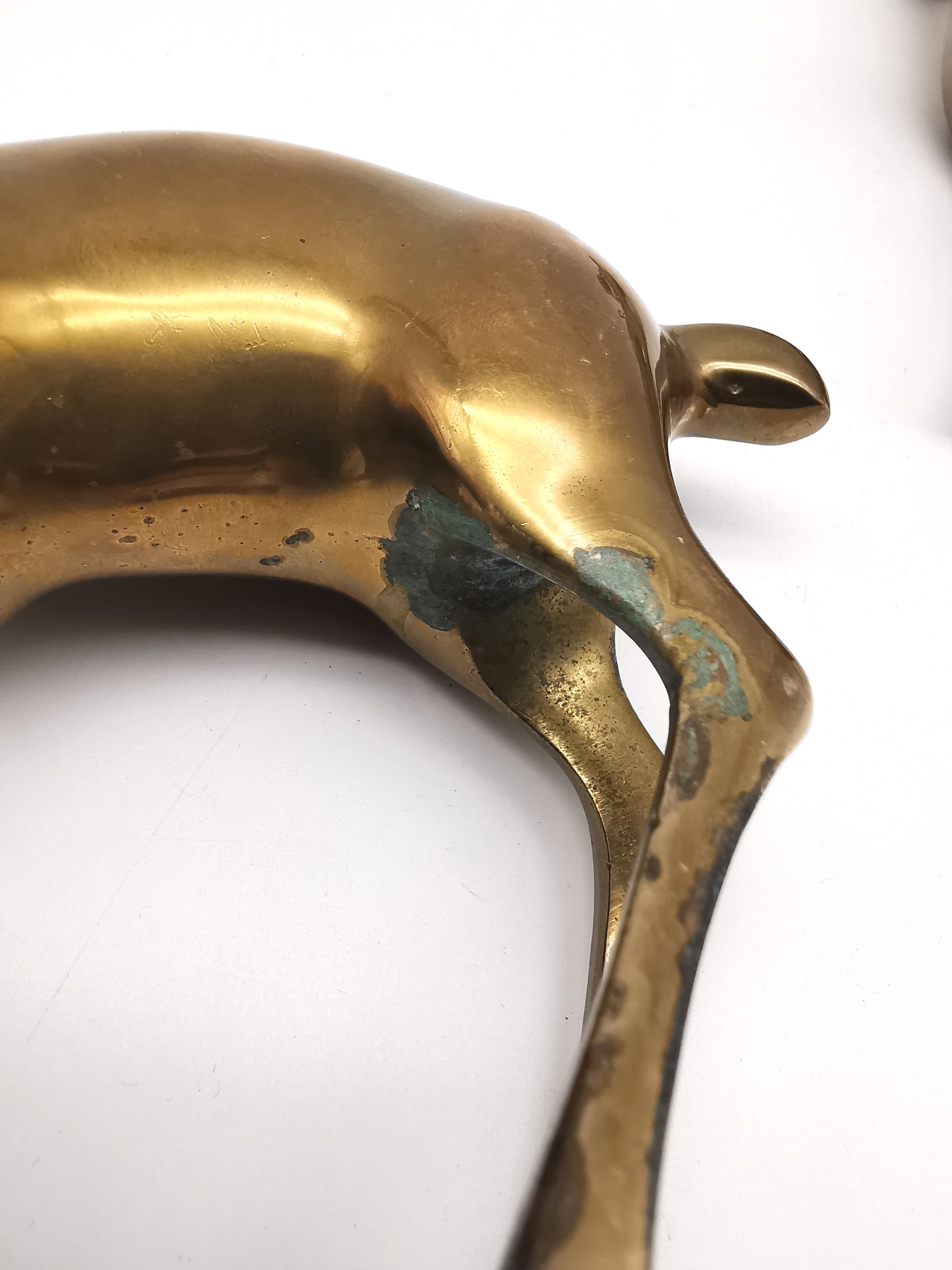 Pair of Brass Deer Figurines- Bambi Style Doe and Fawn