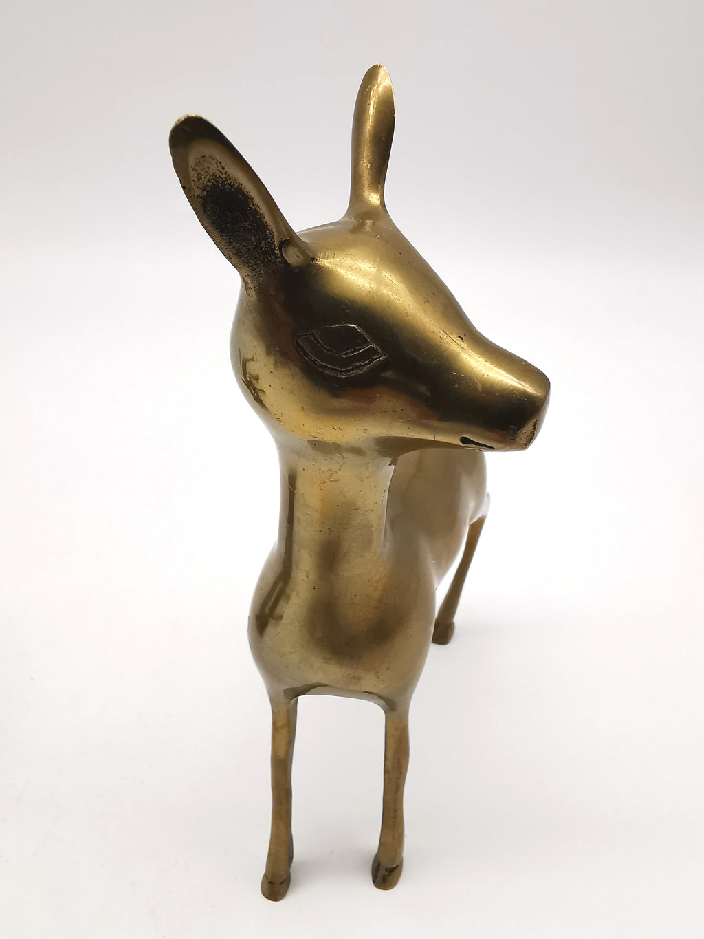 Pair of Brass Deer Figurines- Bambi Style Doe and Fawn