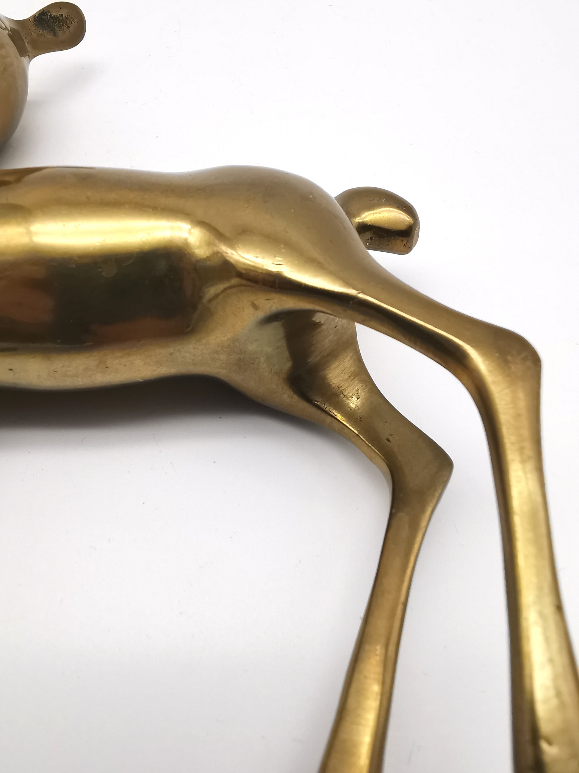 Pair of Brass Deer Figurines- Bambi Style Doe and Fawn