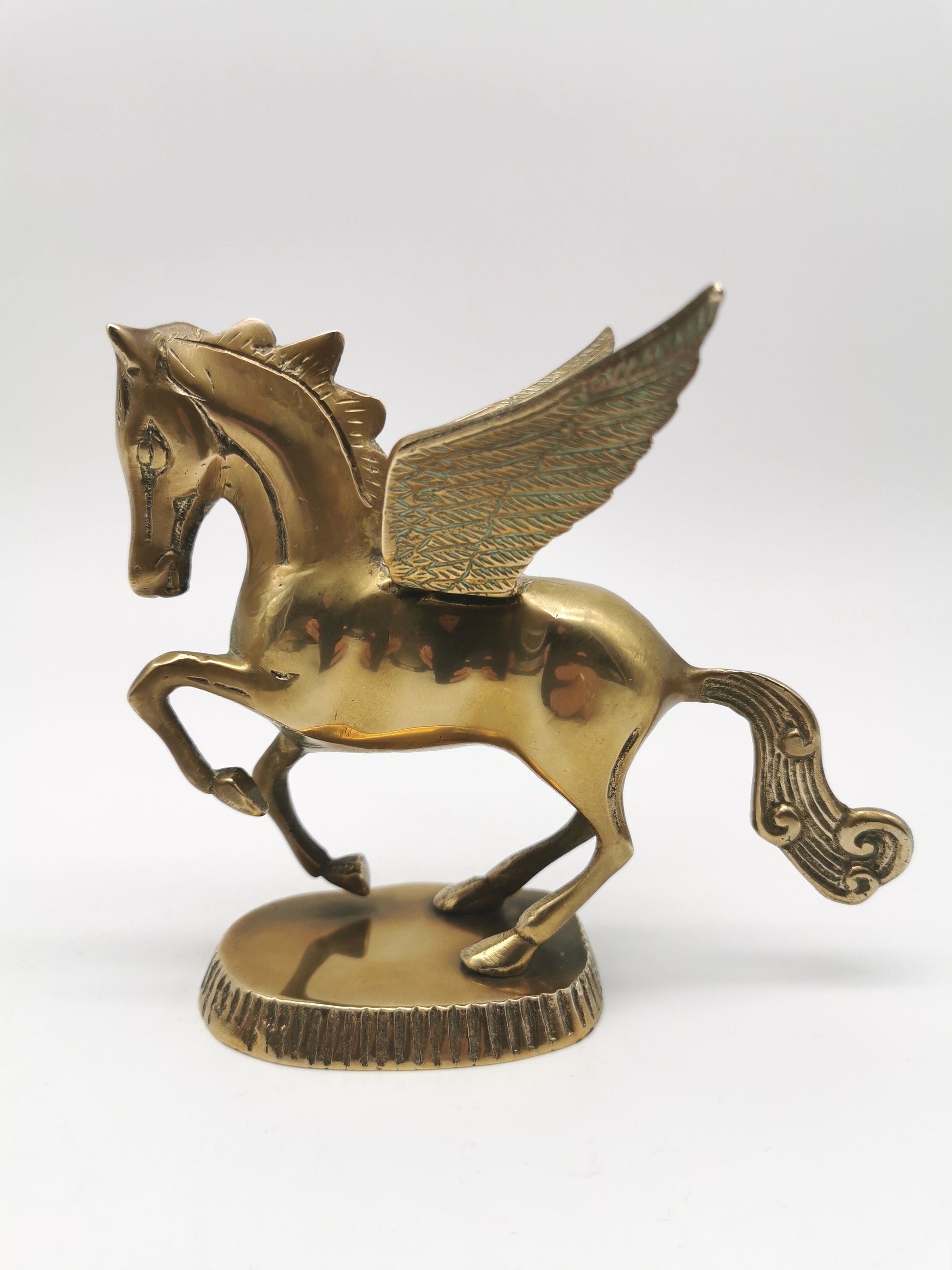 Vintage Brass Unicorn and Flying Pegasus Figurines, Mythical Creatures Set