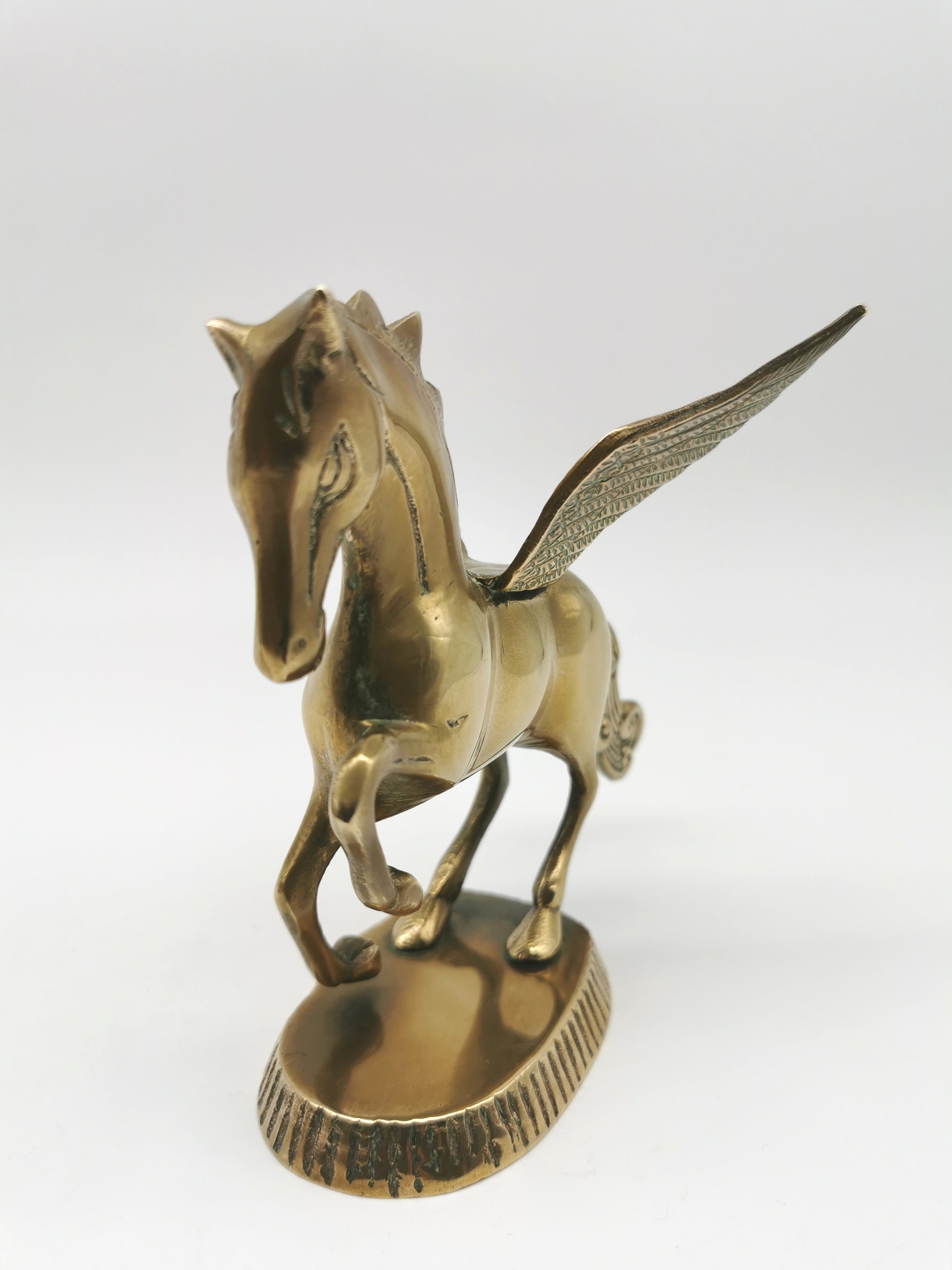 Vintage Brass Unicorn and Flying Pegasus Figurines, Mythical Creatures Set