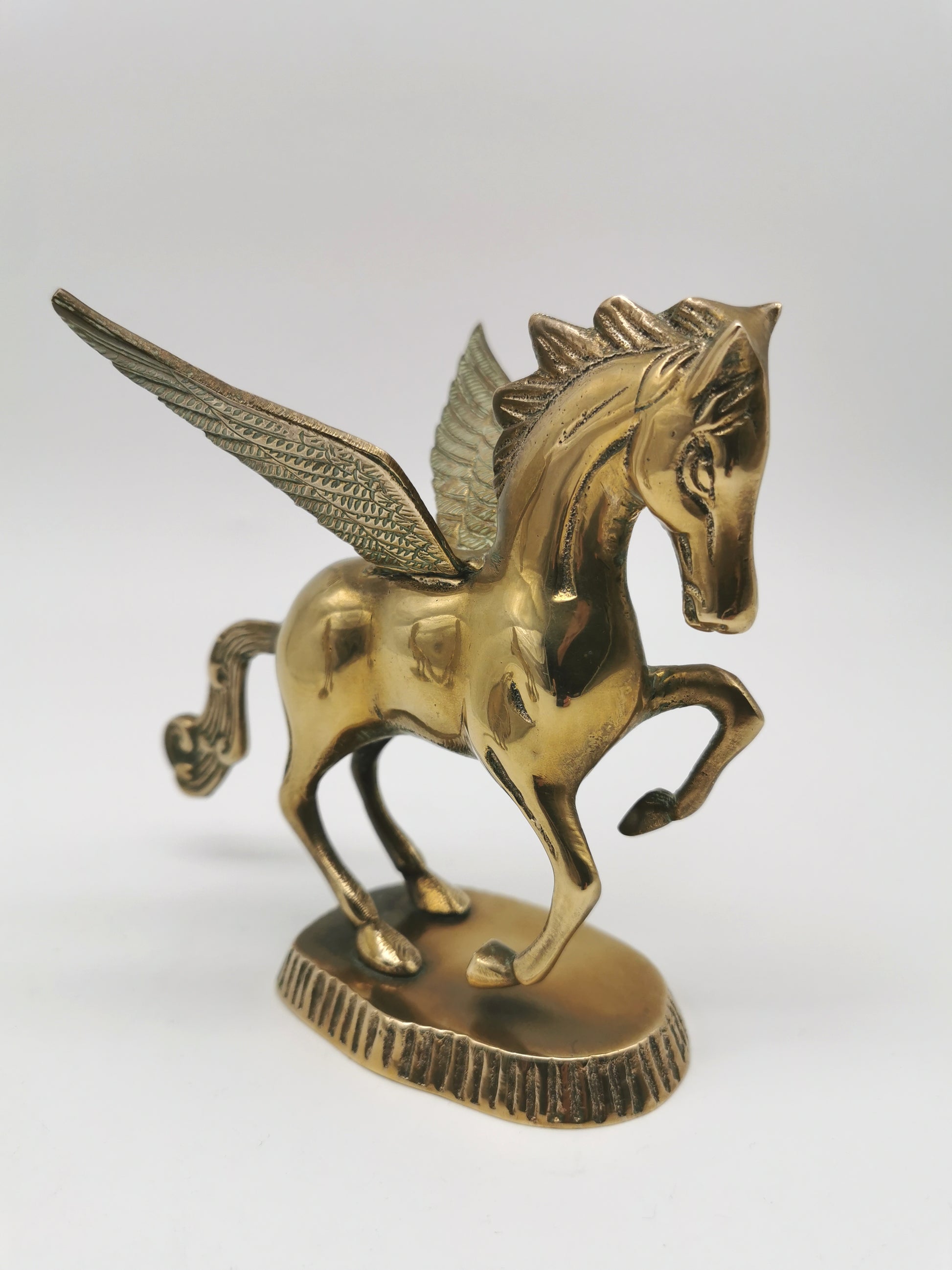 Vintage Brass Unicorn and Flying Pegasus Figurines, Mythical Creatures Set
