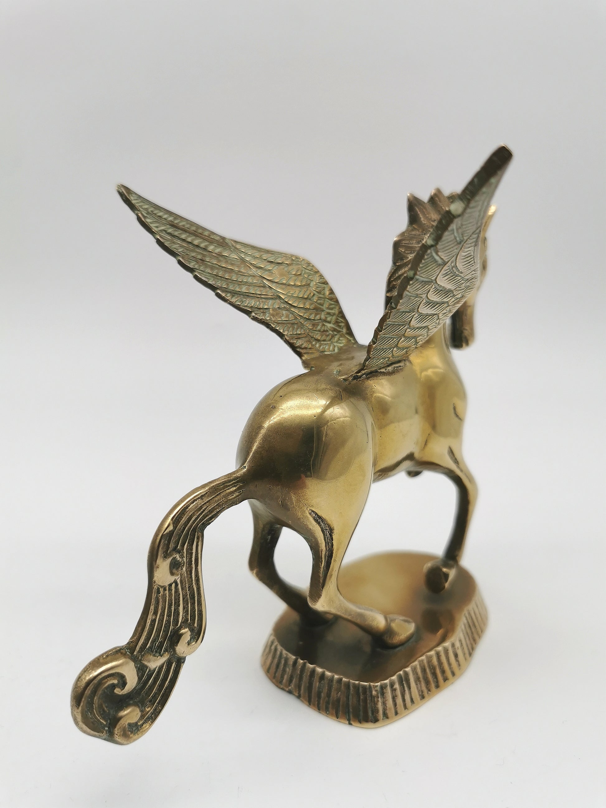 Vintage Brass Unicorn and Flying Pegasus Figurines, Mythical Creatures Set