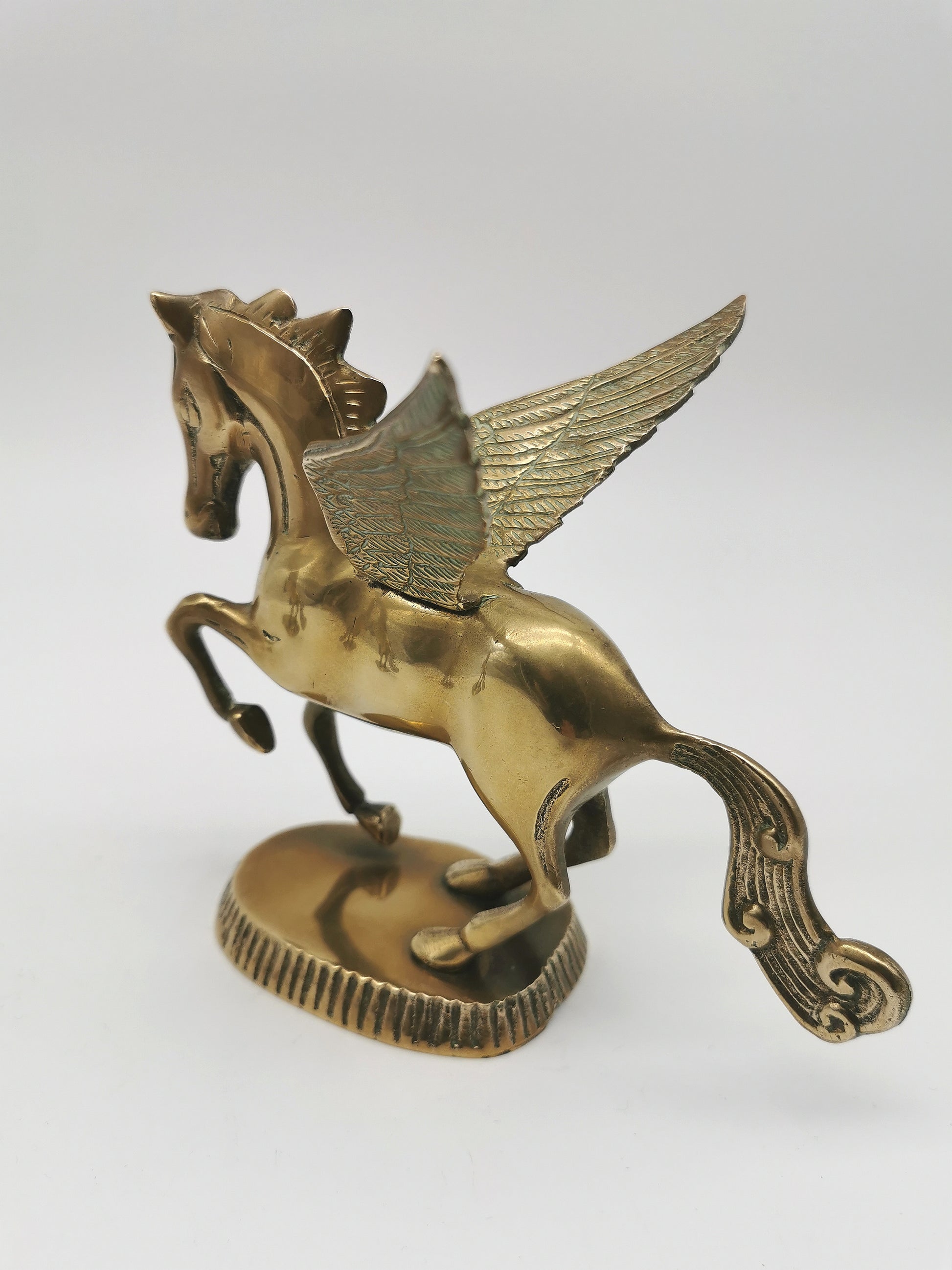 Vintage Brass Unicorn and Flying Pegasus Figurines, Mythical Creatures Set