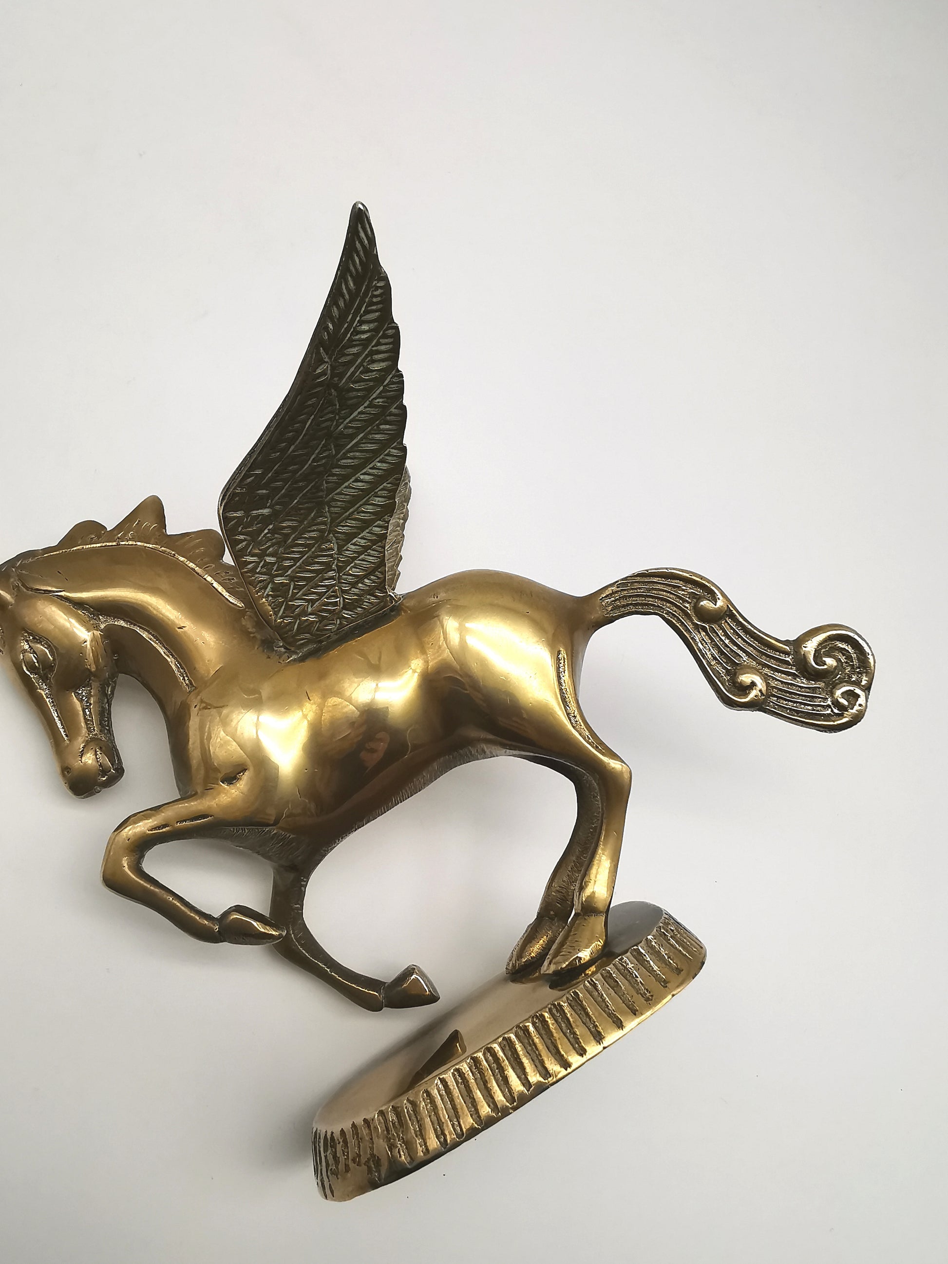 Vintage Brass Unicorn and Flying Pegasus Figurines, Mythical Creatures Set