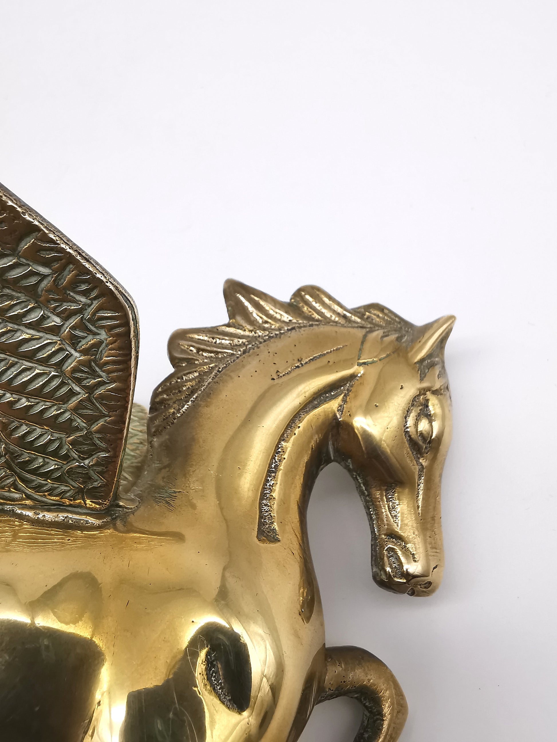Vintage Brass Unicorn and Flying Pegasus Figurines, Mythical Creatures Set
