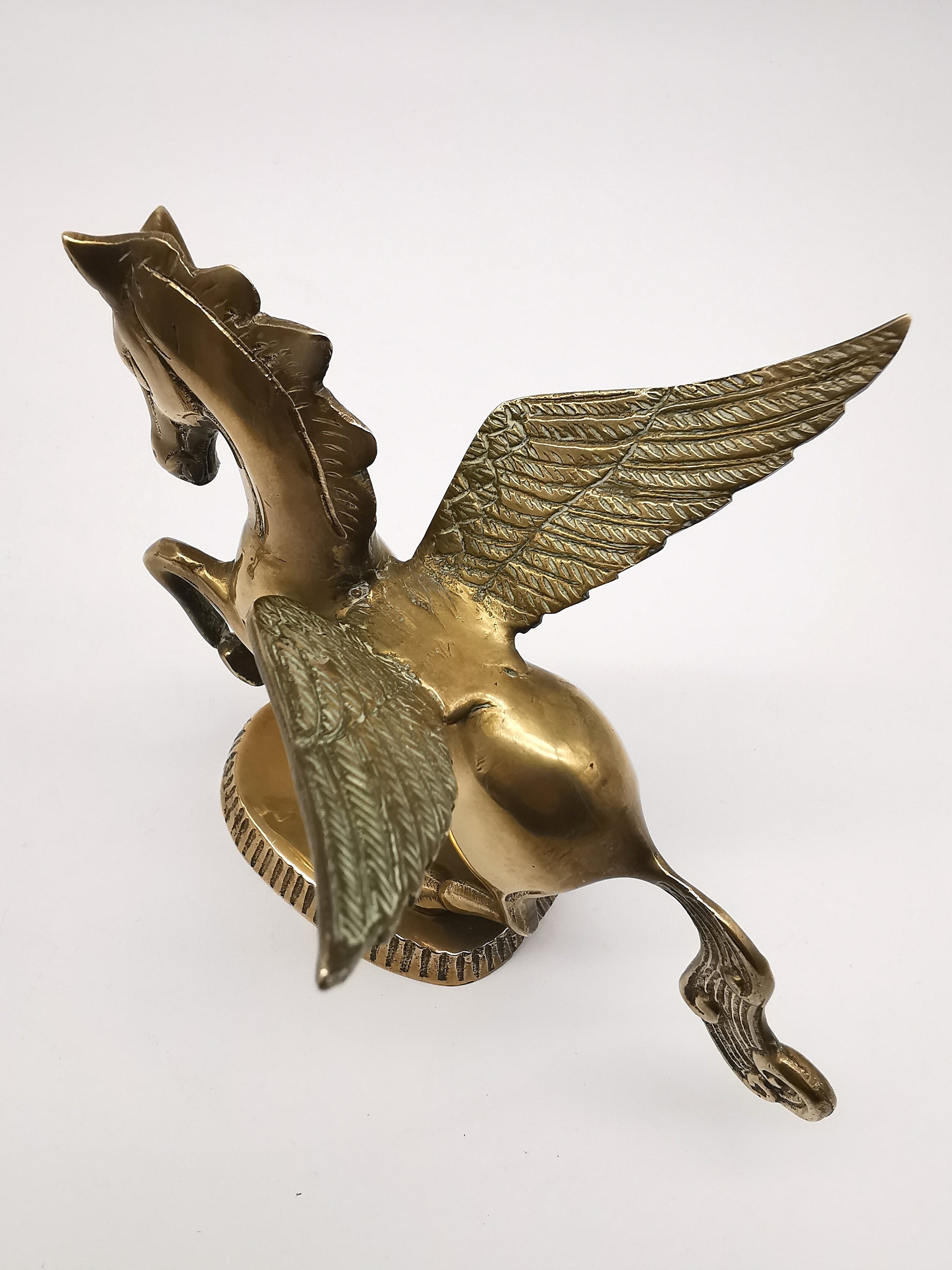 Vintage Brass Unicorn and Flying Pegasus Figurines, Mythical Creatures Set