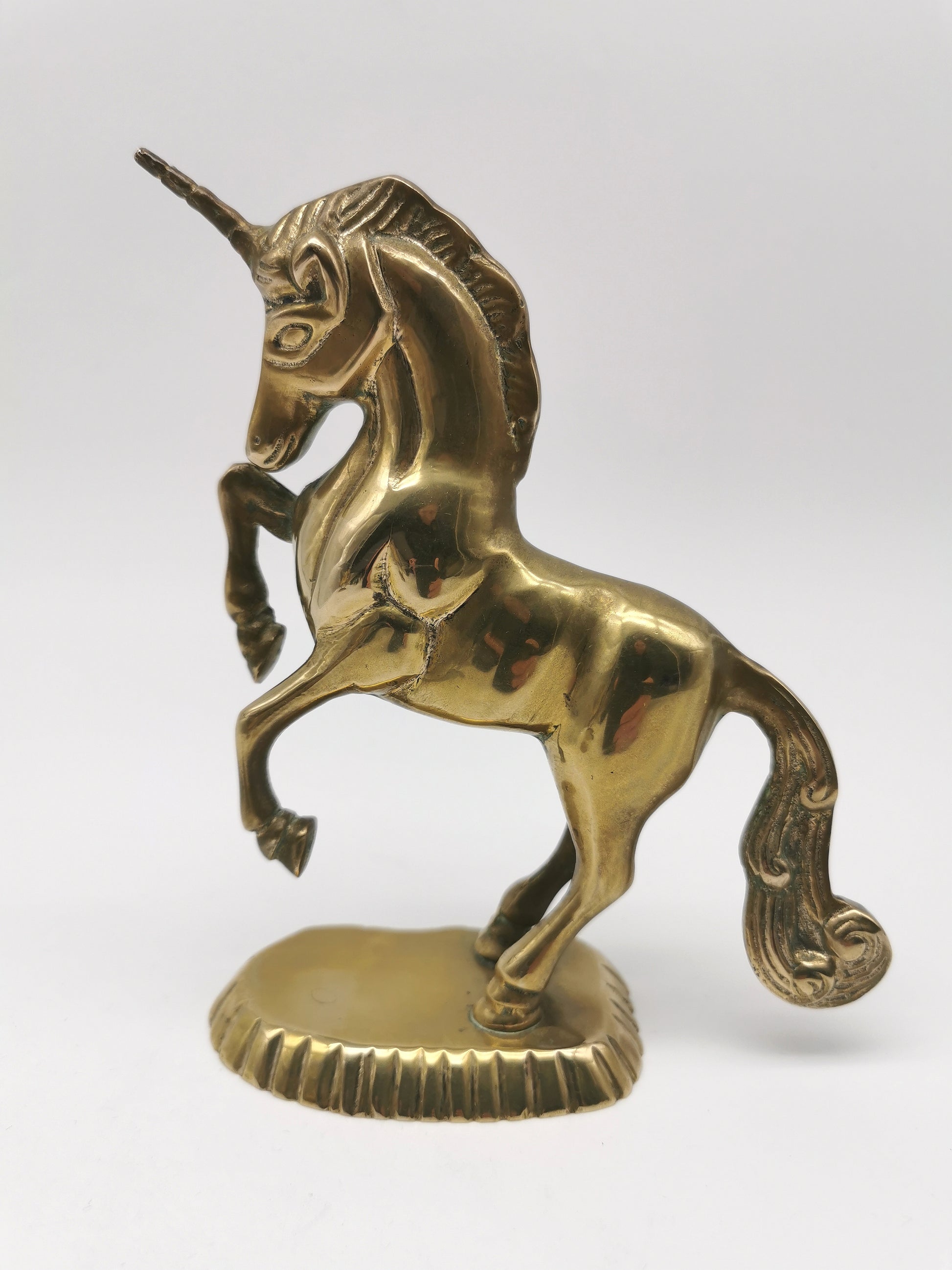 Vintage Brass Unicorn and Flying Pegasus Figurines, Mythical Creatures Set