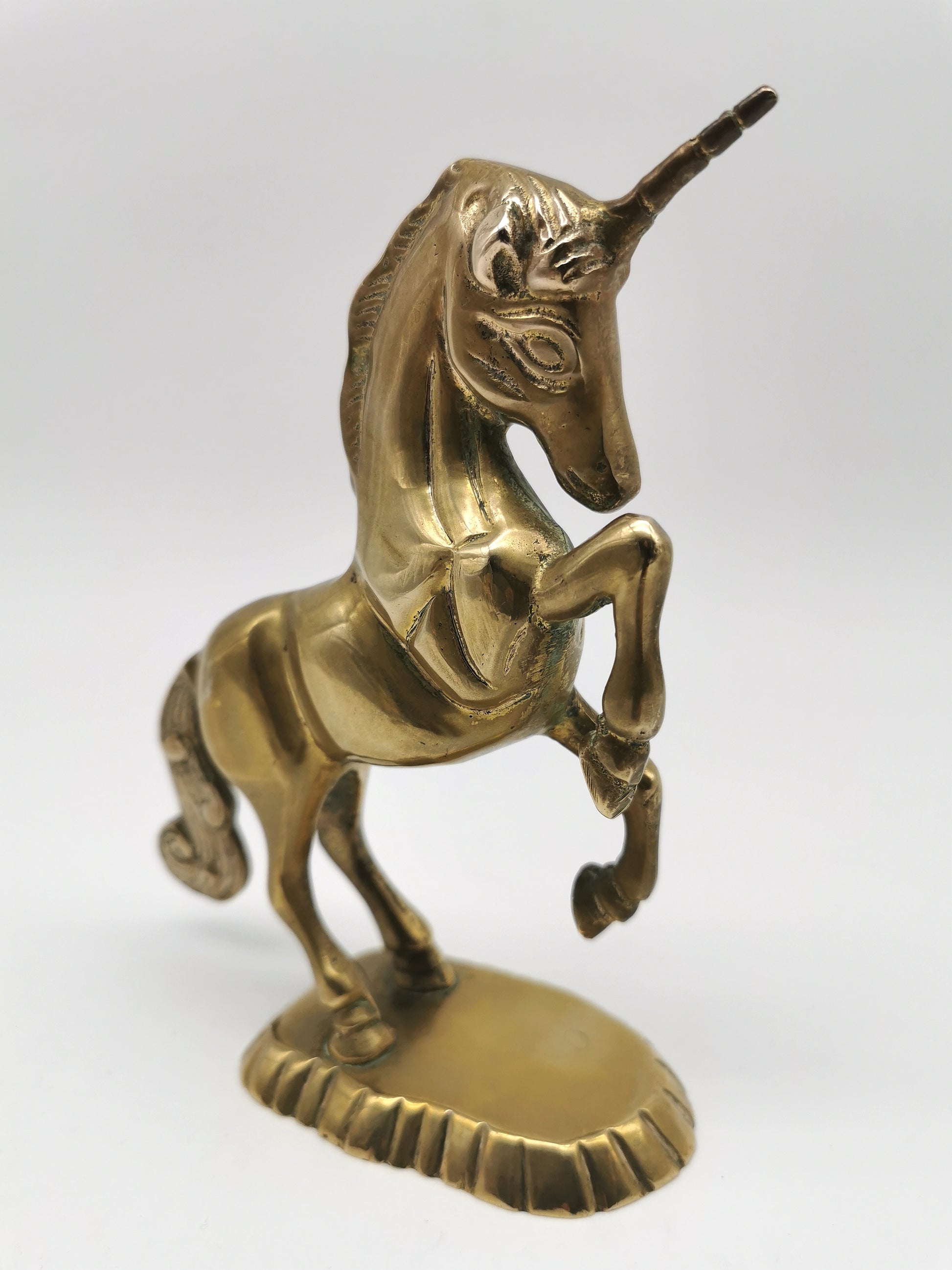 Vintage Brass Unicorn and Flying Pegasus Figurines, Mythical Creatures Set