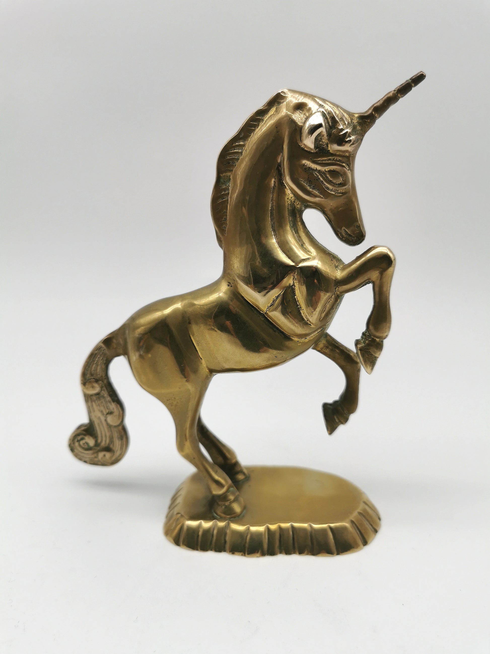 Vintage Brass Unicorn and Flying Pegasus Figurines, Mythical Creatures Set