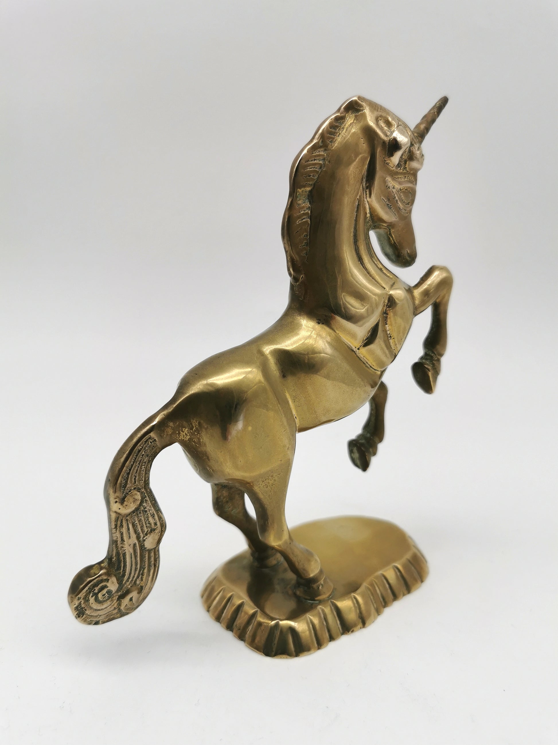 Vintage Brass Unicorn and Flying Pegasus Figurines, Mythical Creatures Set