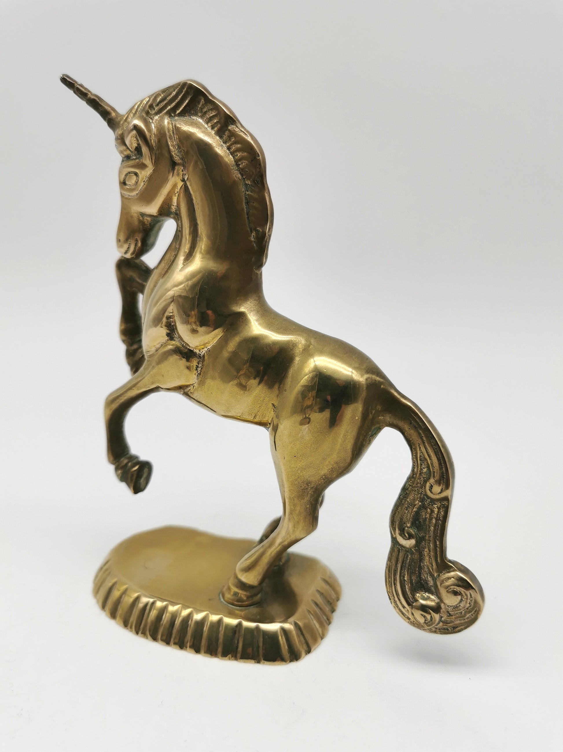 Vintage Brass Unicorn and Flying Pegasus Figurines, Mythical Creatures Set