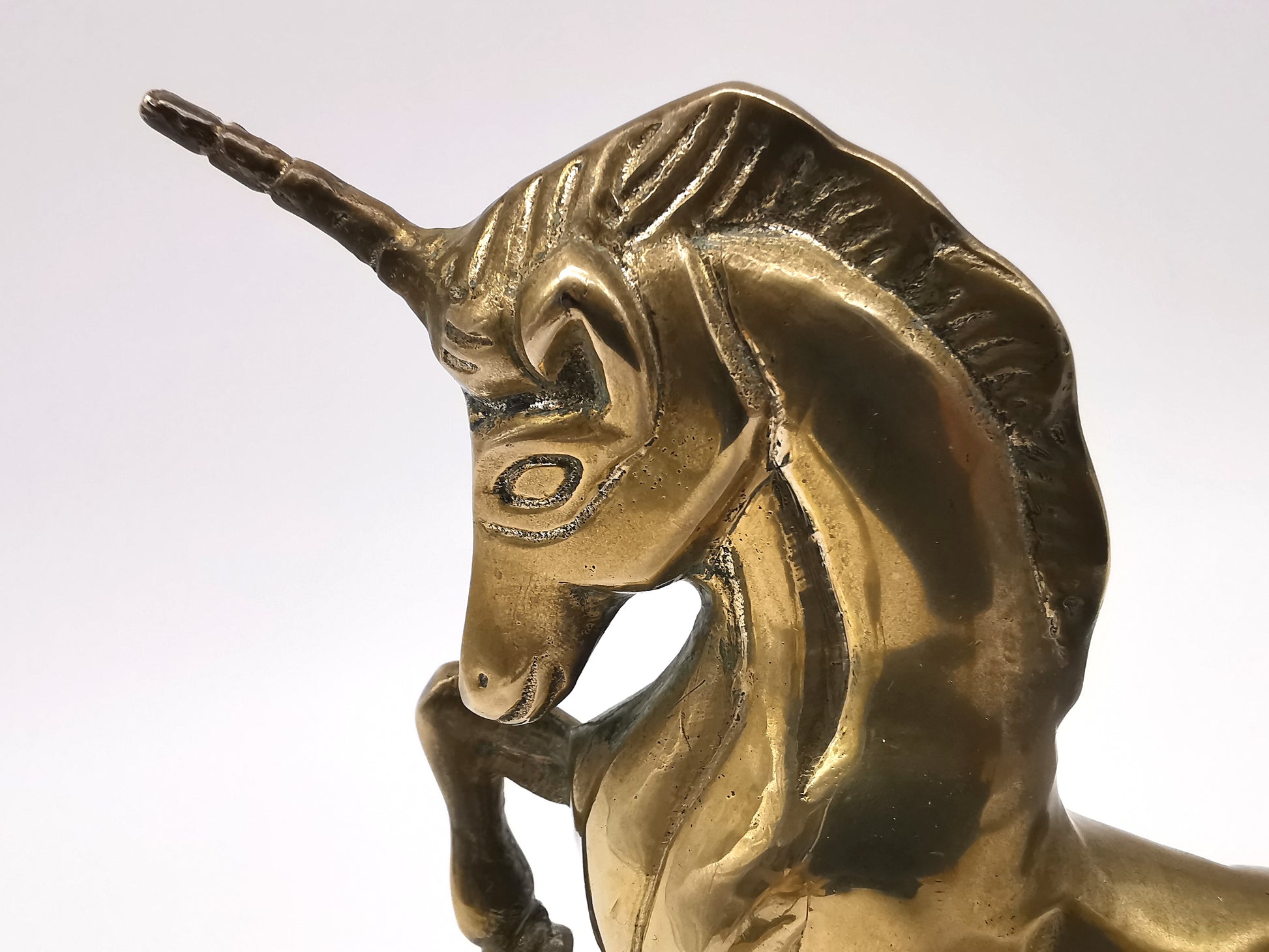 Vintage Brass Unicorn and Flying Pegasus Figurines, Mythical Creatures Set
