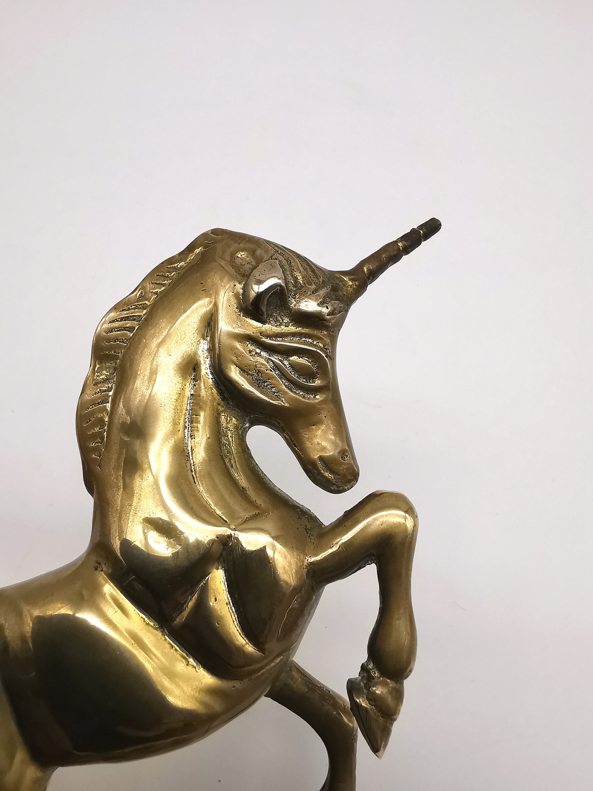 Vintage Brass Unicorn and Flying Pegasus Figurines, Mythical Creatures Set