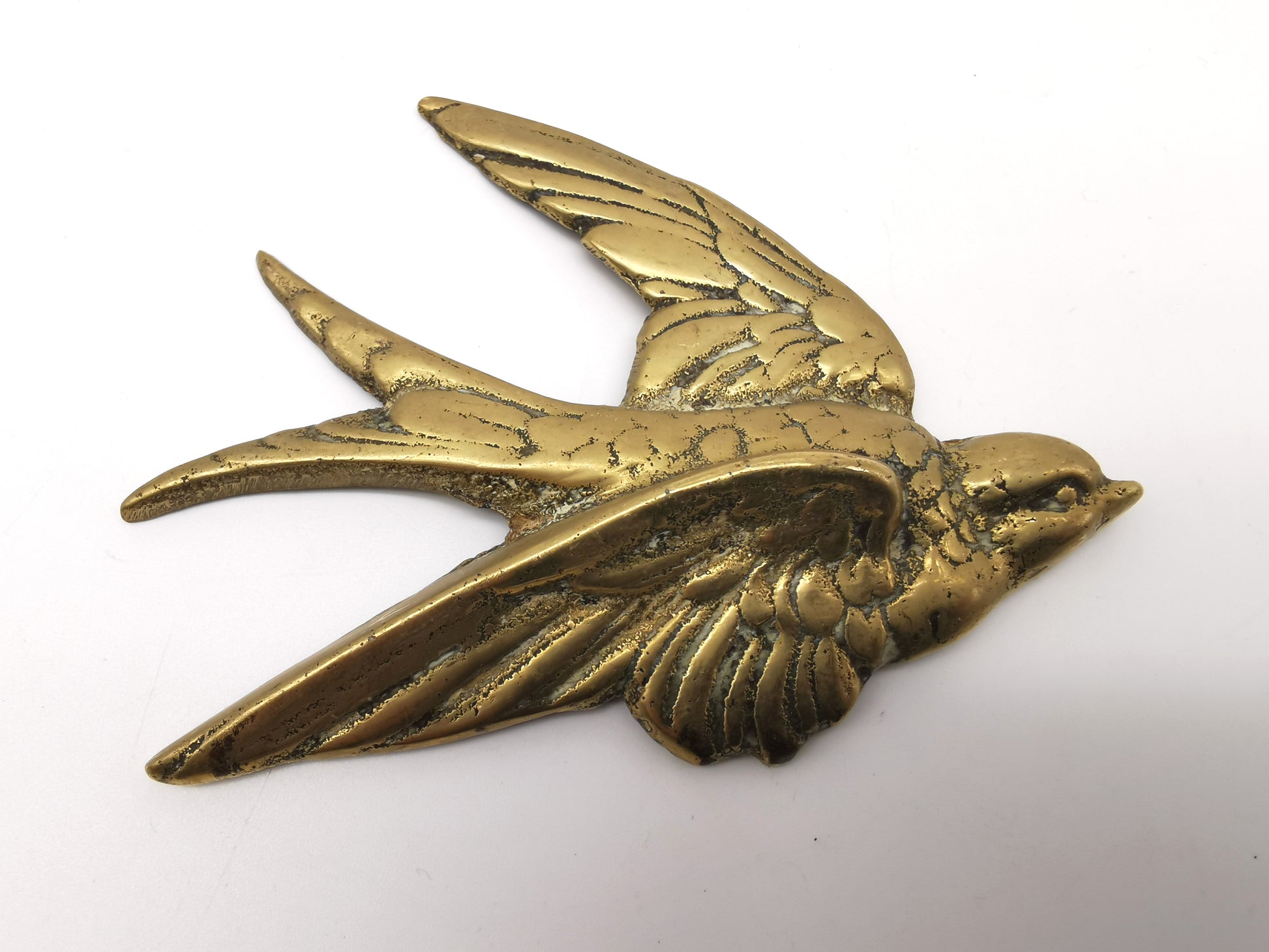 Vintage Brass Flying Swallows Wall Art – Mid-Century Graduated Birds Set of 3