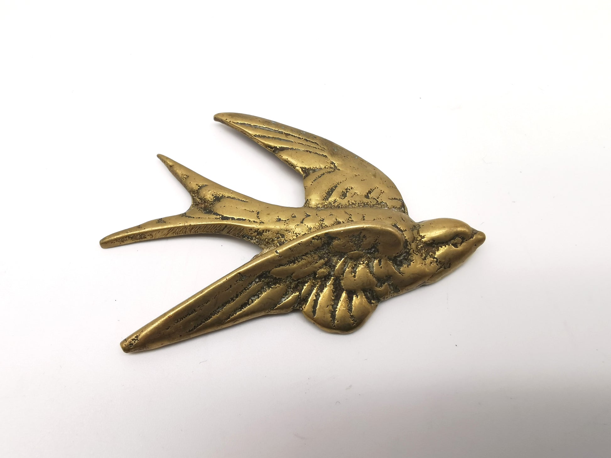 Vintage Brass Flying Swallows Wall Art – Mid-Century Graduated Birds Set of 3