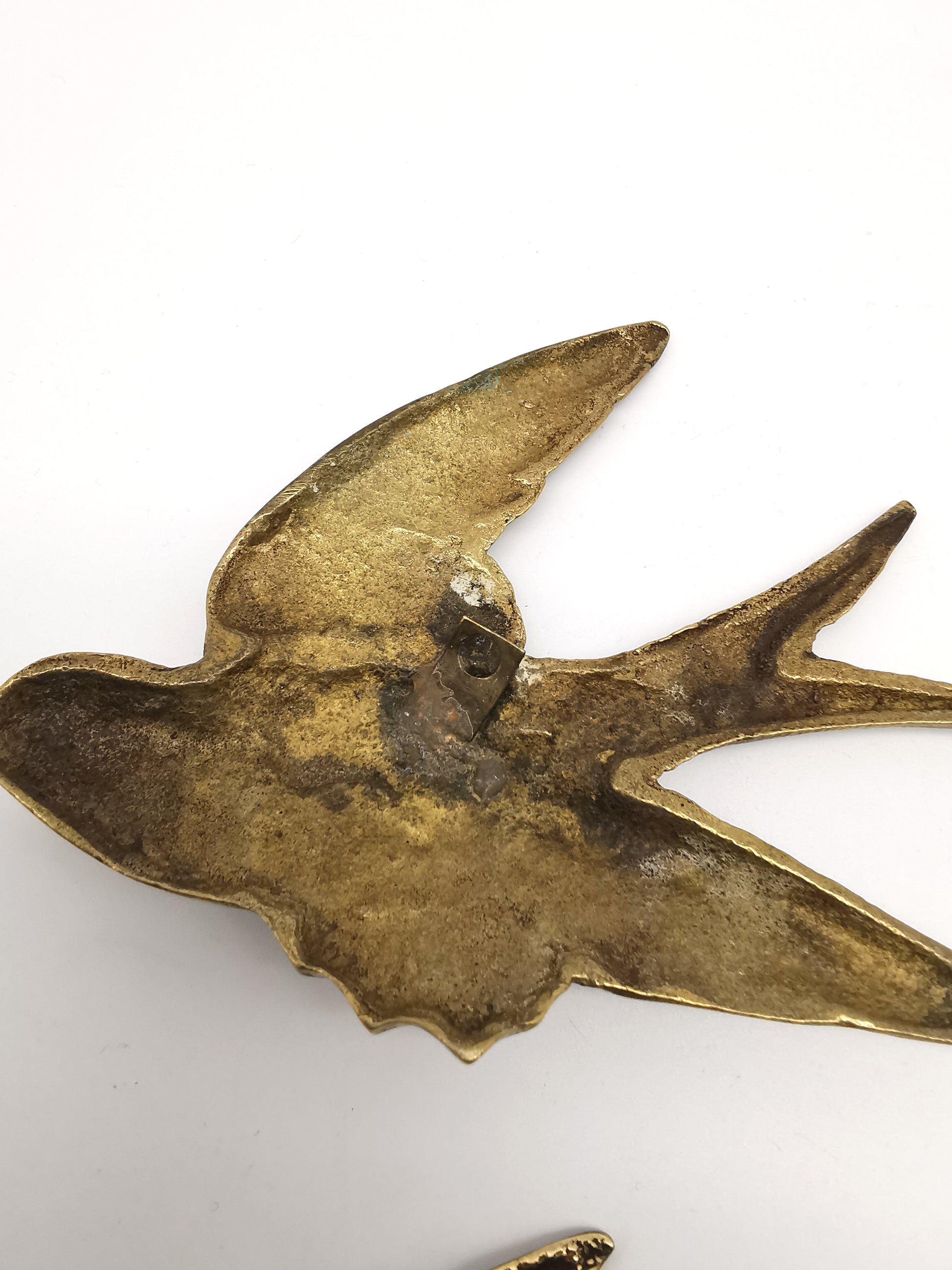 Vintage Brass Flying Swallows Wall Art – Mid-Century Graduated Birds Set of 3