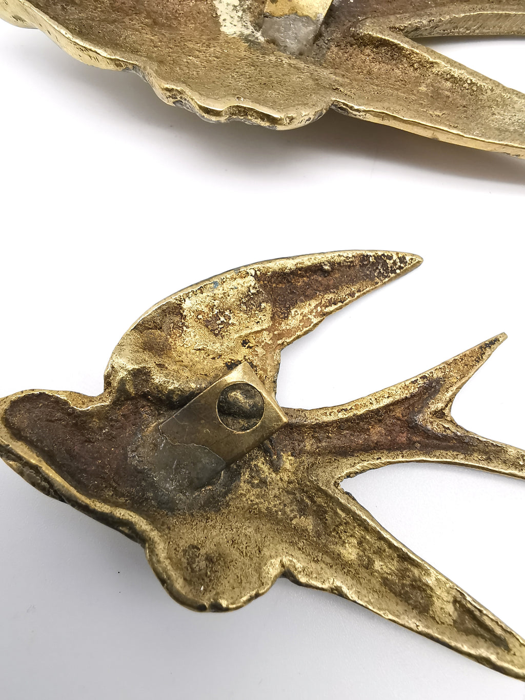 Vintage Brass Flying Swallows Wall Art – Mid-Century Graduated Birds Set of 3