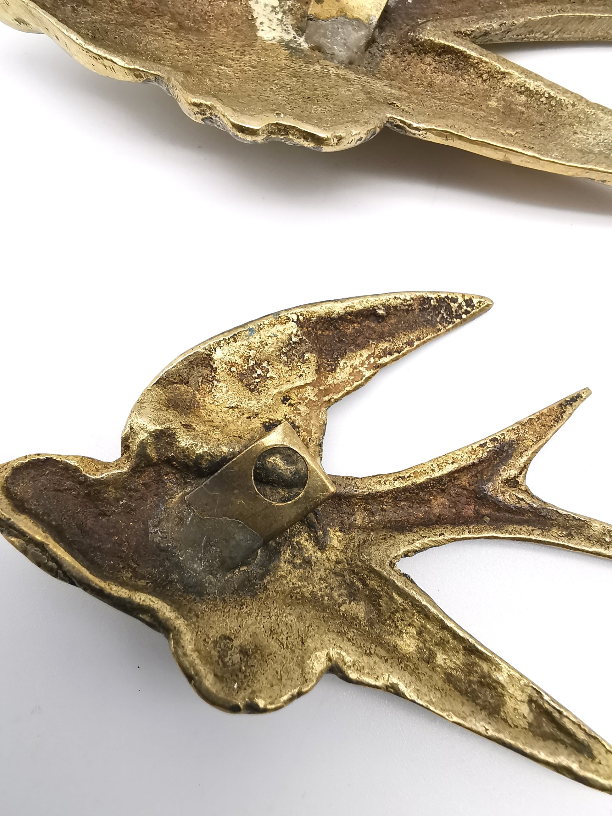 Vintage Brass Flying Swallows Wall Art – Mid-Century Graduated Birds Set of 3
