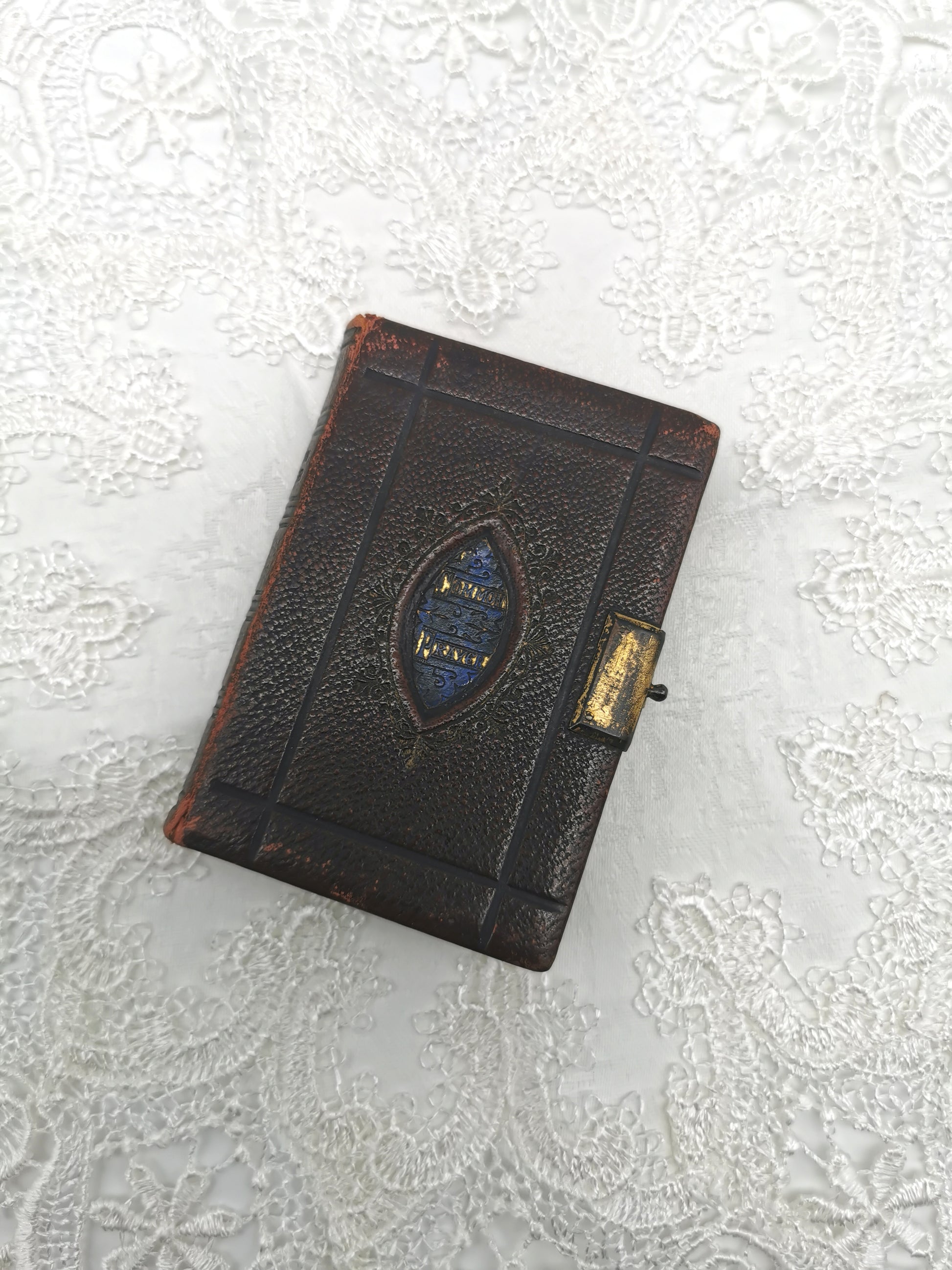 Antique 1880s Miniature Book of Common Prayer – Gilt Leather Bound Pocket Devotional