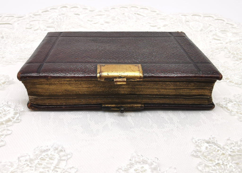 Antique 1880s Miniature Book of Common Prayer – Gilt Leather Bound Pocket Devotional