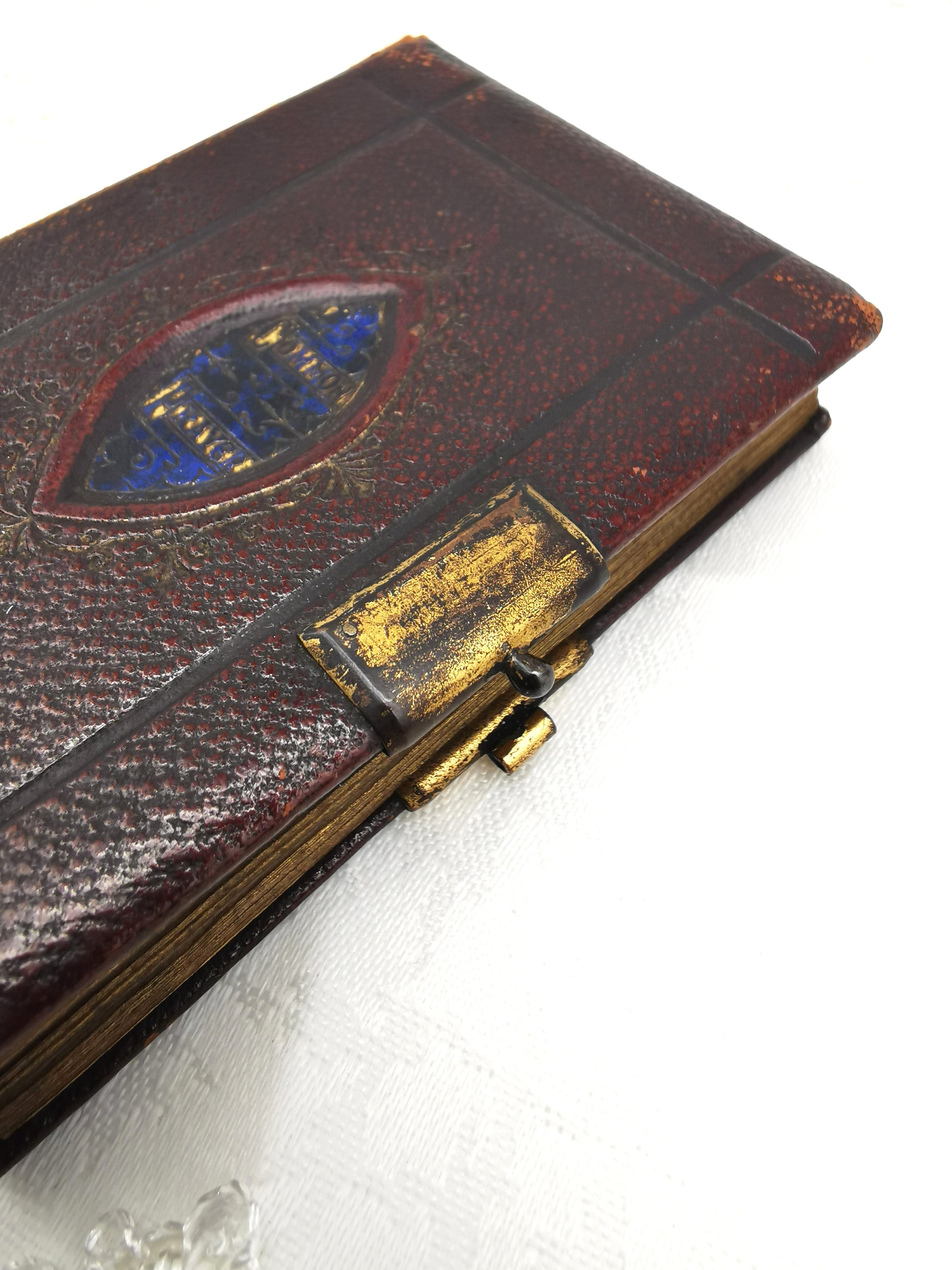 Antique 1880s Miniature Book of Common Prayer – Gilt Leather Bound Pocket Devotional