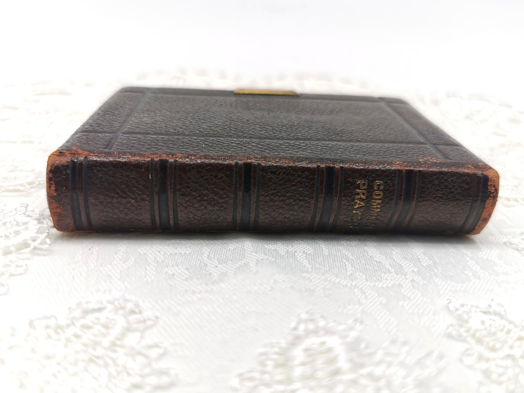 Antique 1880s Miniature Book of Common Prayer – Gilt Leather Bound Pocket Devotional