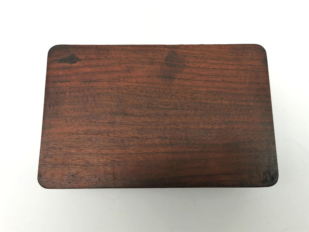 Antique/Vintage Anglo-Indian Hand-Carved Walnut Trinket Box – Kashmiri Foliate Design (c.1920s)