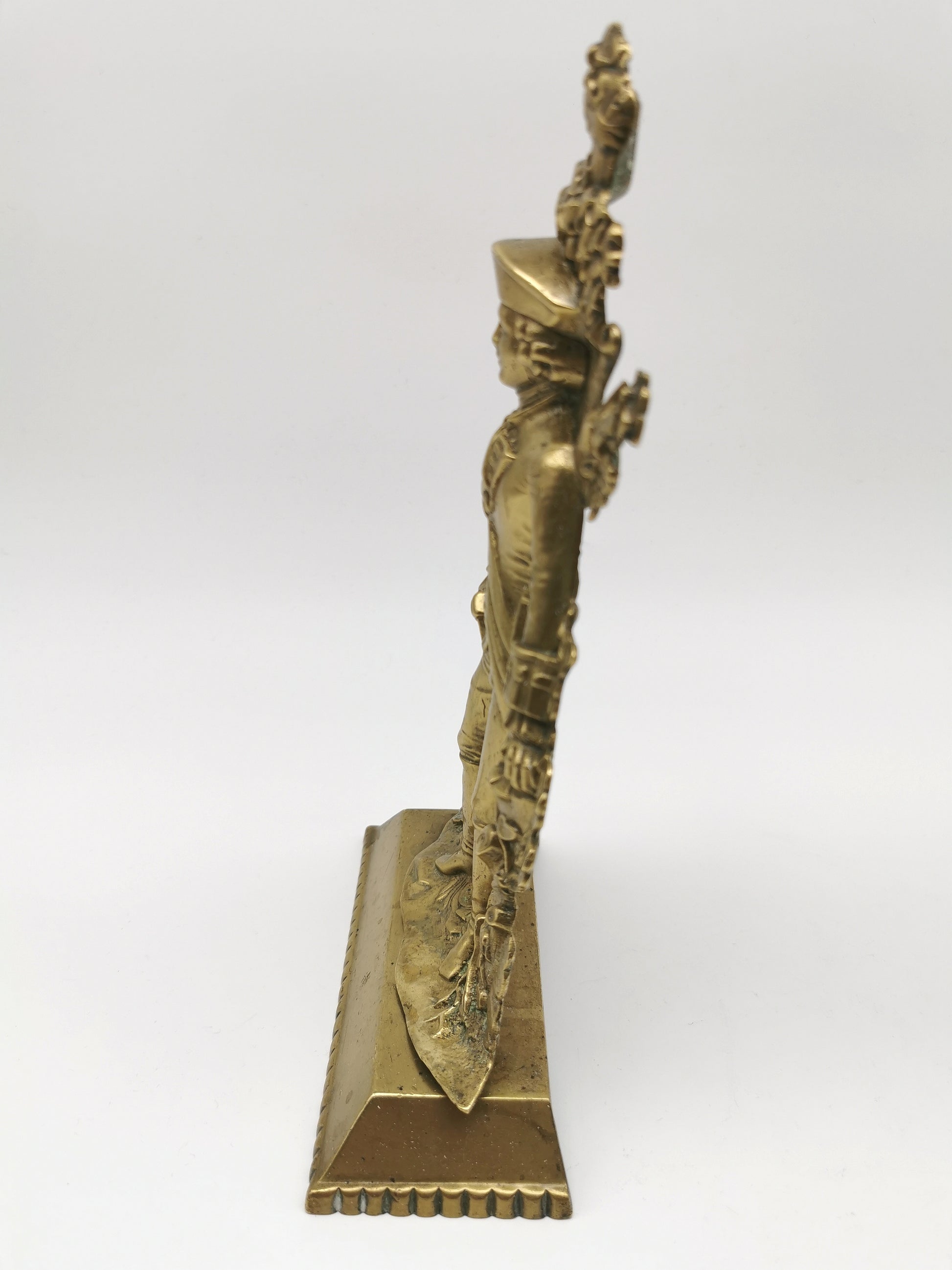 Antique 1849 Cornelius & Co. Brass Colonial Figurine Pair -Signed Girandoles-Last of the Mohicans Mantle Decor/Bookends