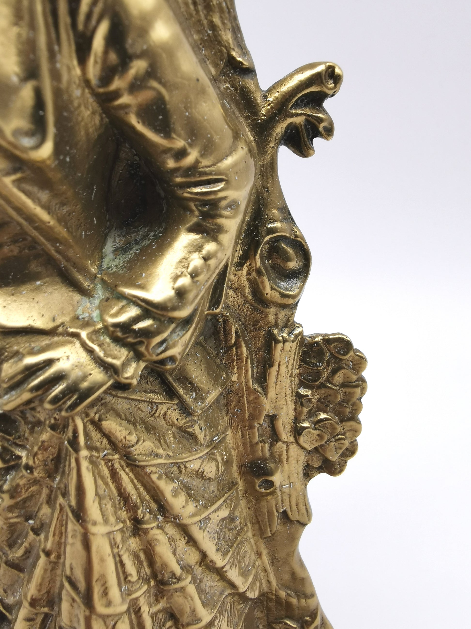 Antique 1849 Cornelius & Co. Brass Colonial Figurine Pair -Signed Girandoles-Last of the Mohicans Mantle Decor/Bookends