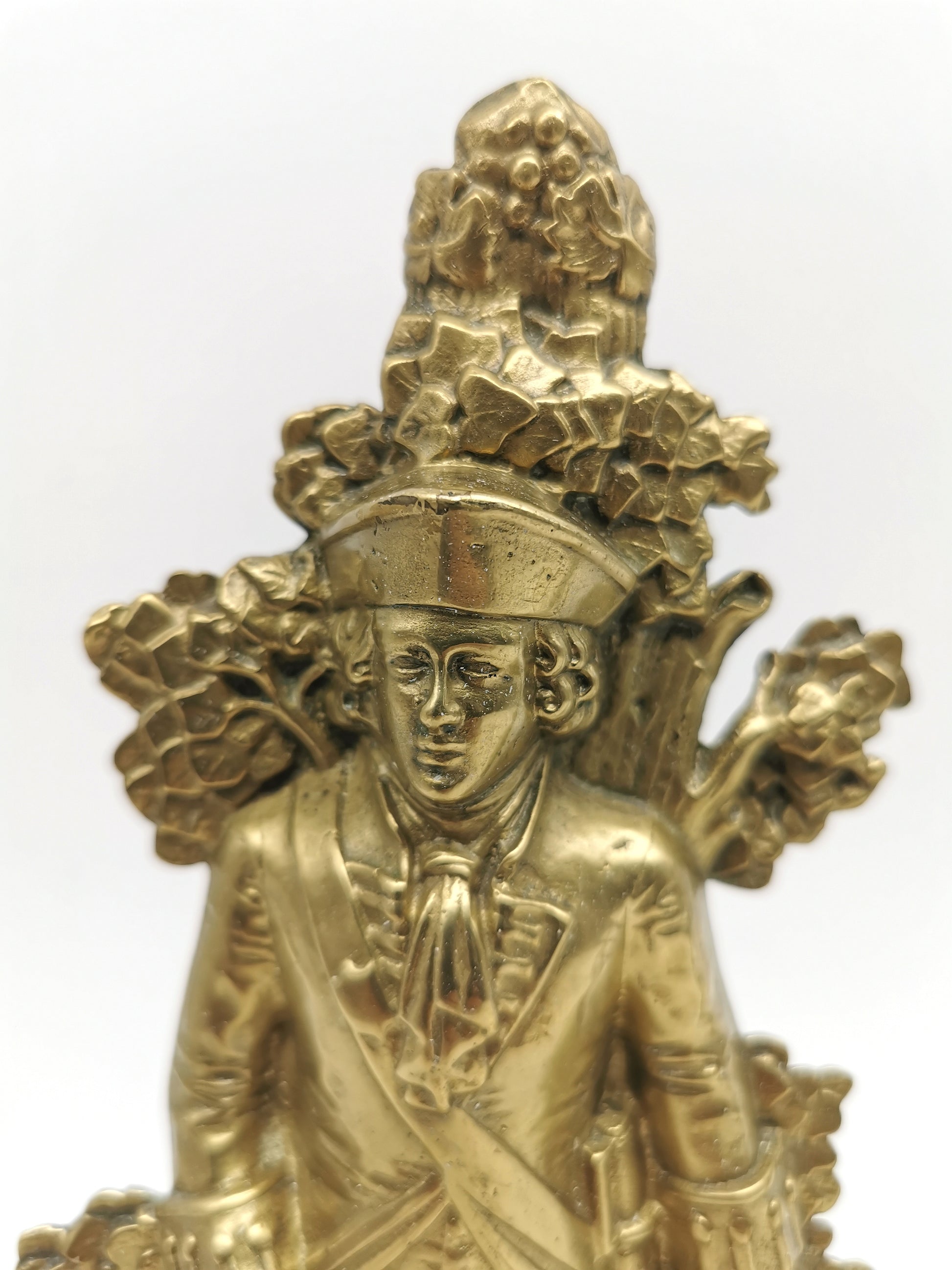 Antique 1849 Cornelius & Co. Brass Colonial Figurine Pair -Signed Girandoles-Last of the Mohicans Mantle Decor/Bookends