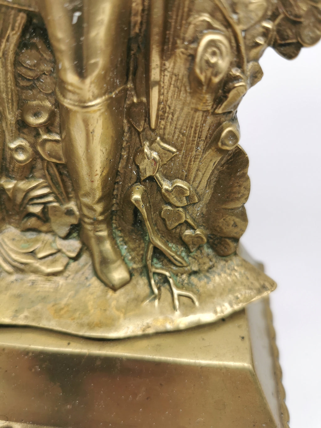 Antique 1849 Cornelius & Co. Brass Colonial Figurine Pair -Signed Girandoles-Last of the Mohicans Mantle Decor/Bookends