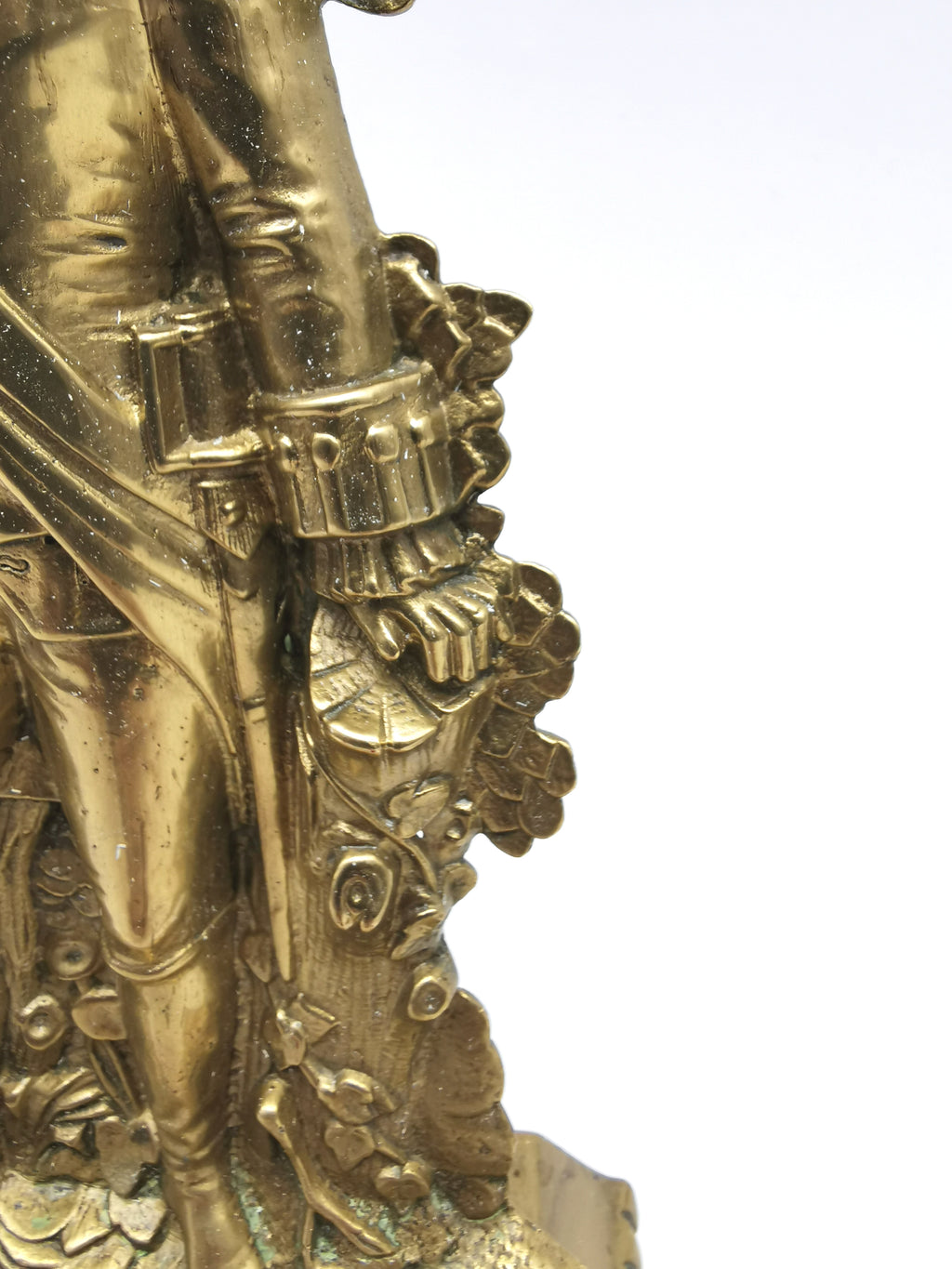 Antique 1849 Cornelius & Co. Brass Colonial Figurine Pair -Signed Girandoles-Last of the Mohicans Mantle Decor/Bookends