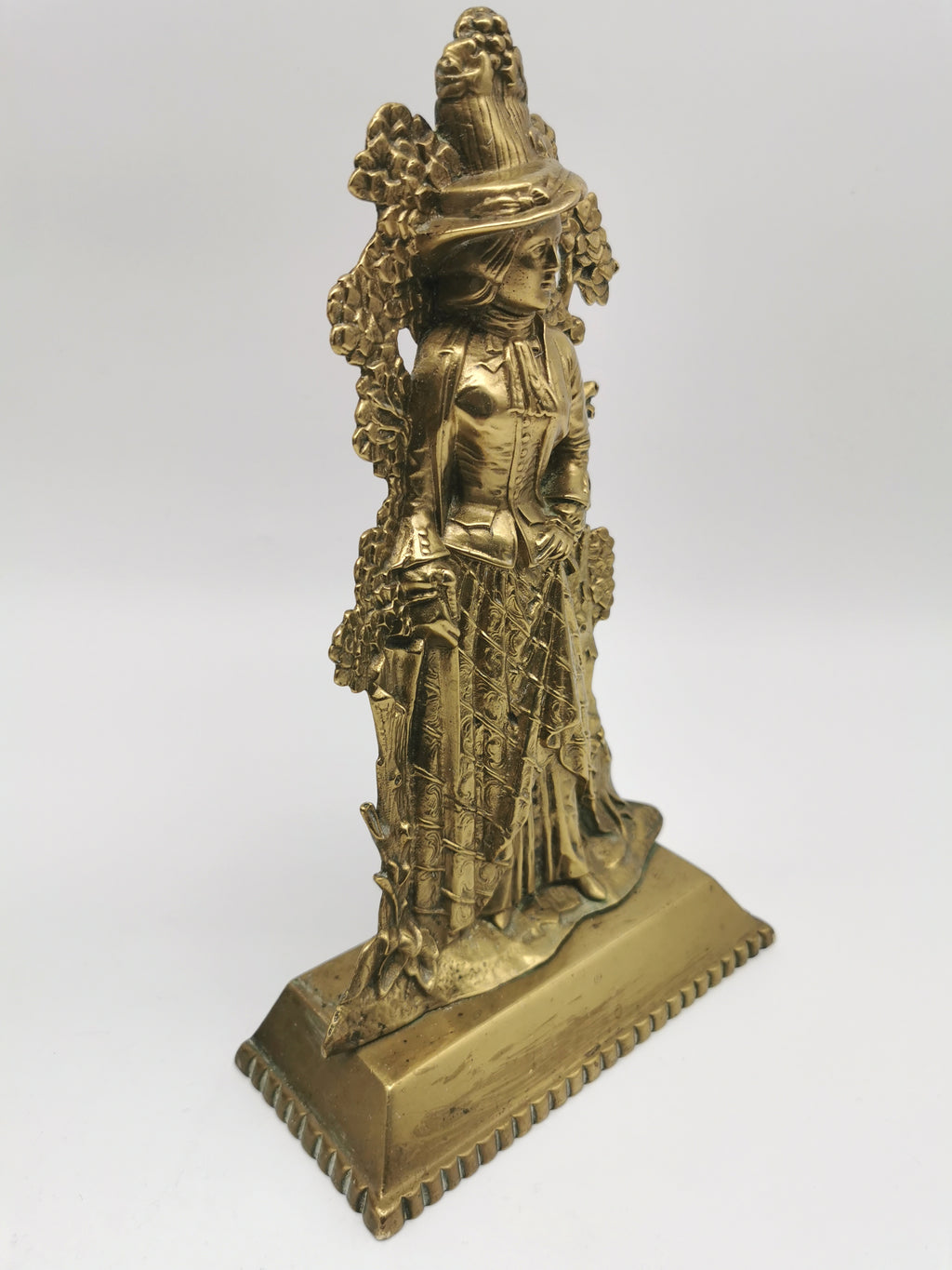 Antique 1849 Cornelius & Co. Brass Colonial Figurine Pair -Signed Girandoles-Last of the Mohicans Mantle Decor/Bookends