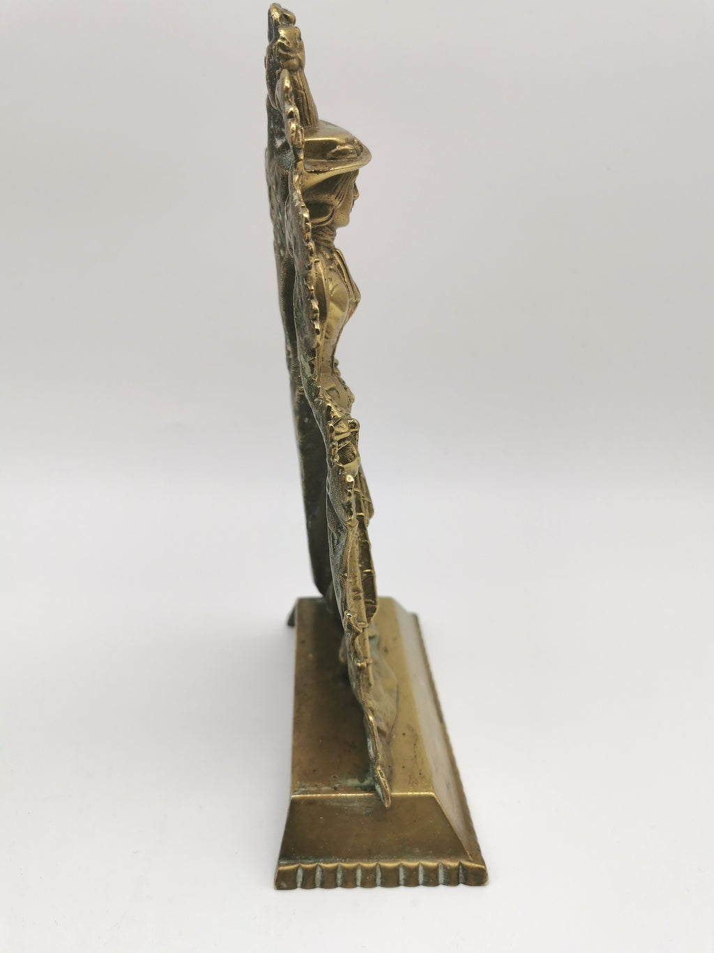 Antique 1849 Cornelius & Co. Brass Colonial Figurine Pair -Signed Girandoles-Last of the Mohicans Mantle Decor/Bookends