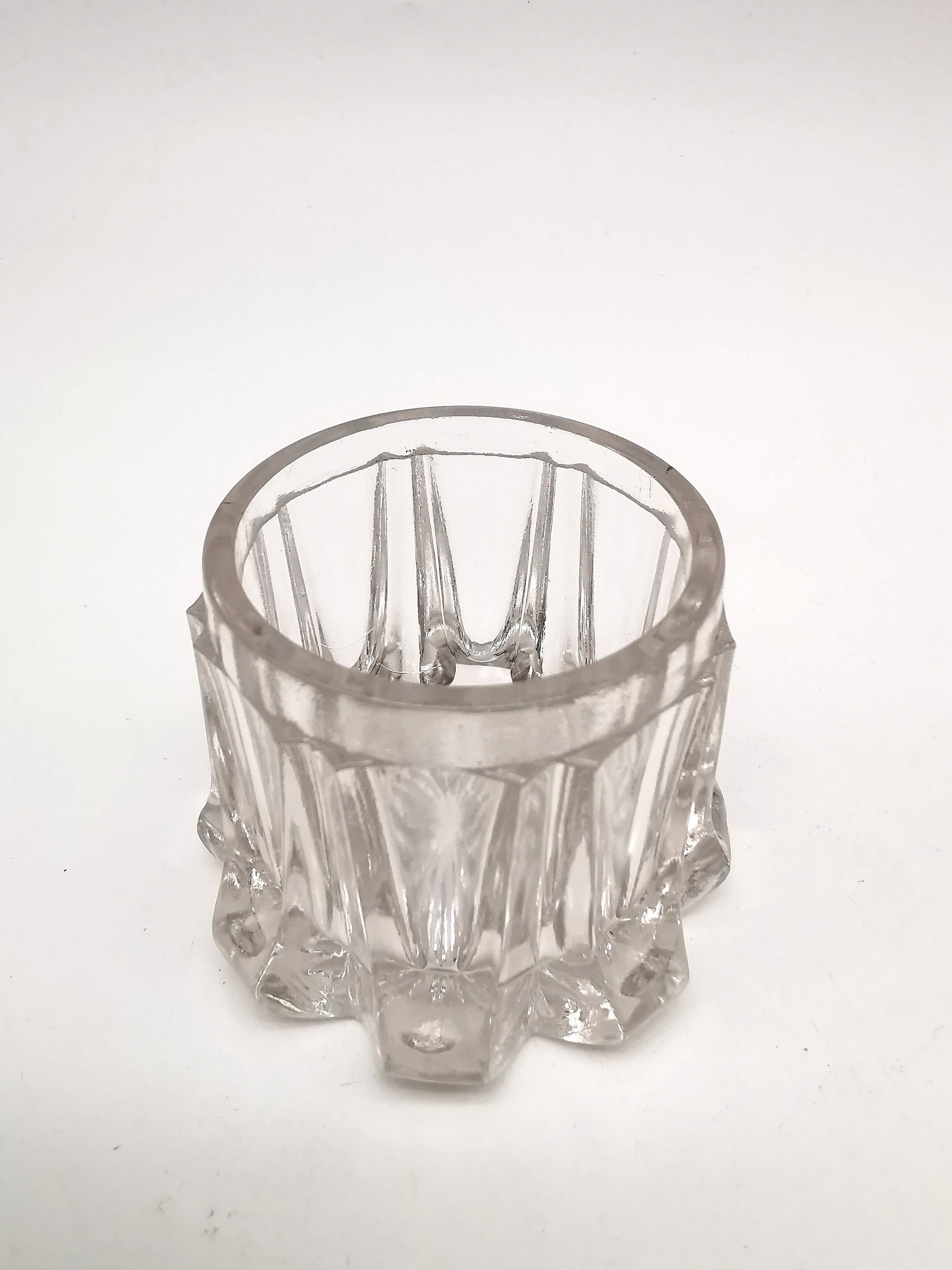 Antique Art Nouveau Silver Plated and Cut Glass Jar, Starburst Base Lidded Pot