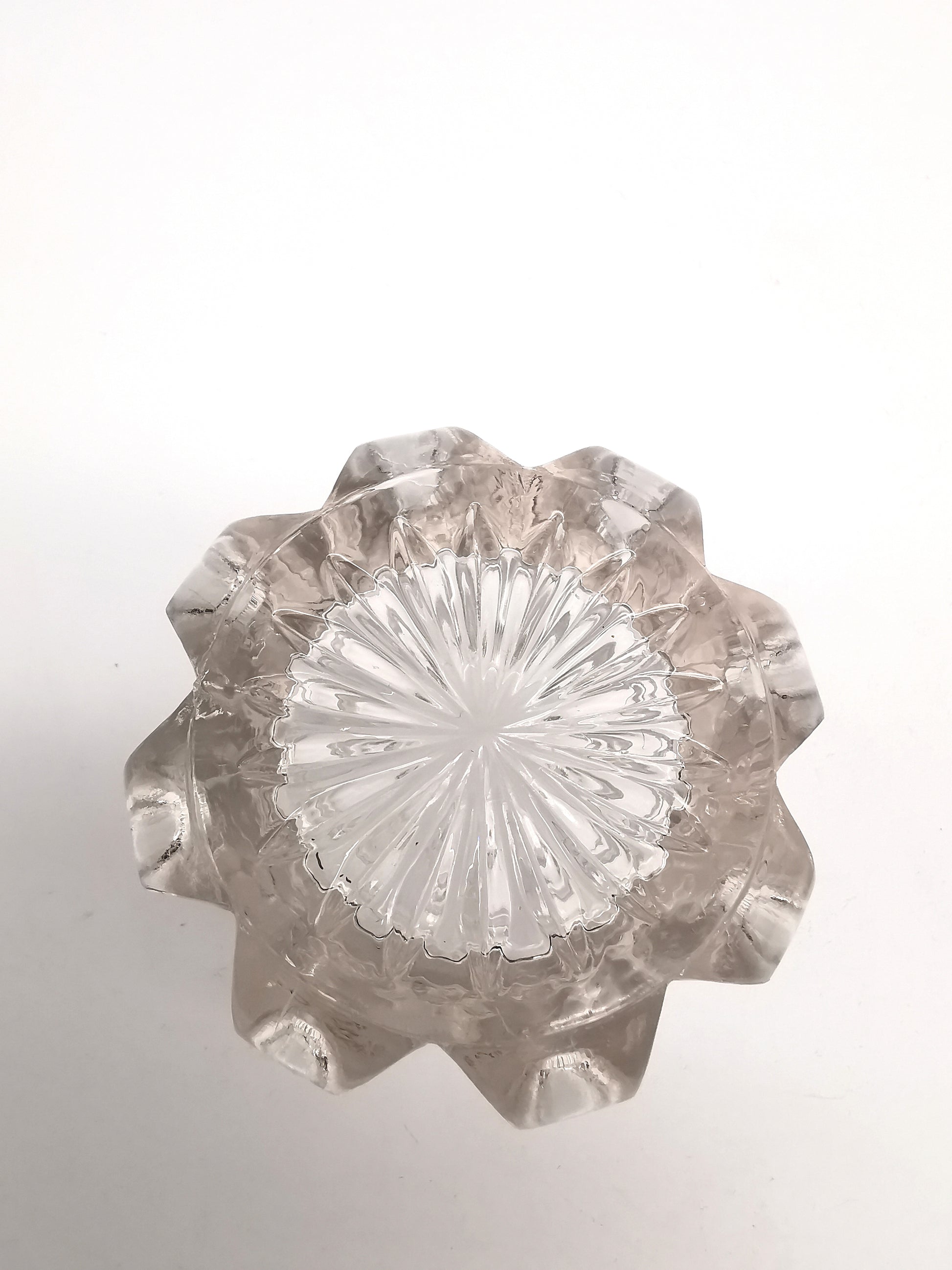 Antique Art Nouveau Silver Plated and Cut Glass Jar, Starburst Base Lidded Pot