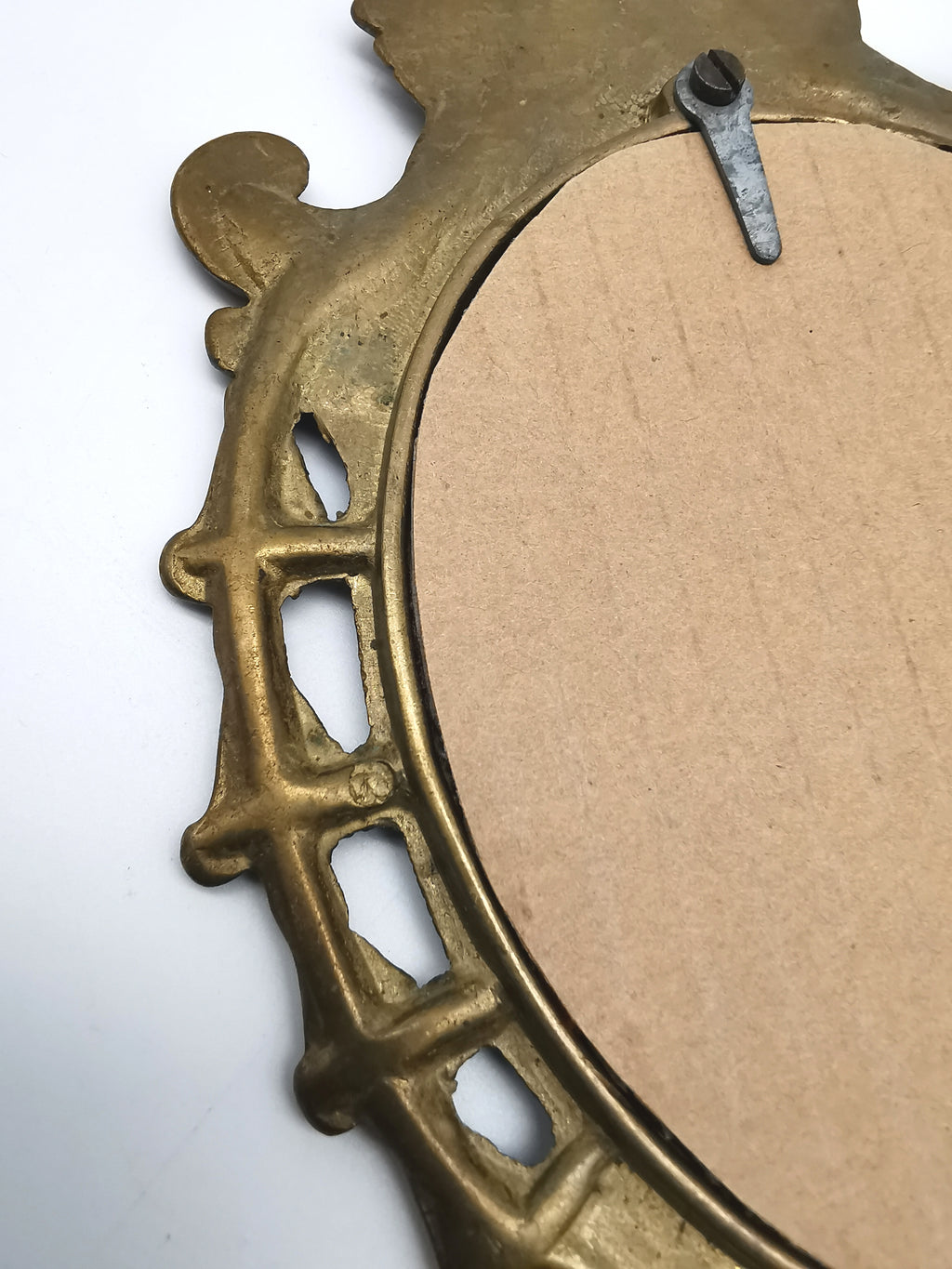 Vintage Ornate Solid Brass Rococo Style Double Oval Photo Frame, With Custom Velvet Inserts