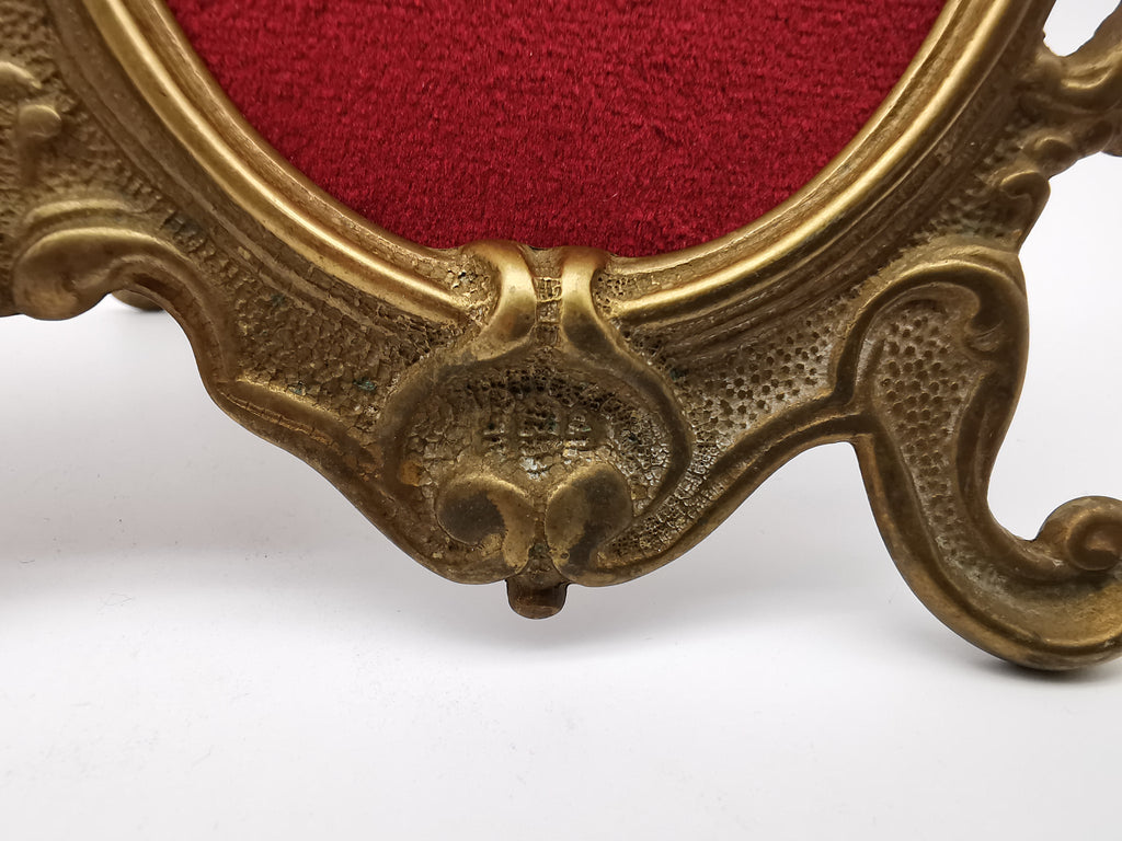 Vintage Ornate Solid Brass Rococo Style Double Oval Photo Frame, With Custom Velvet Inserts