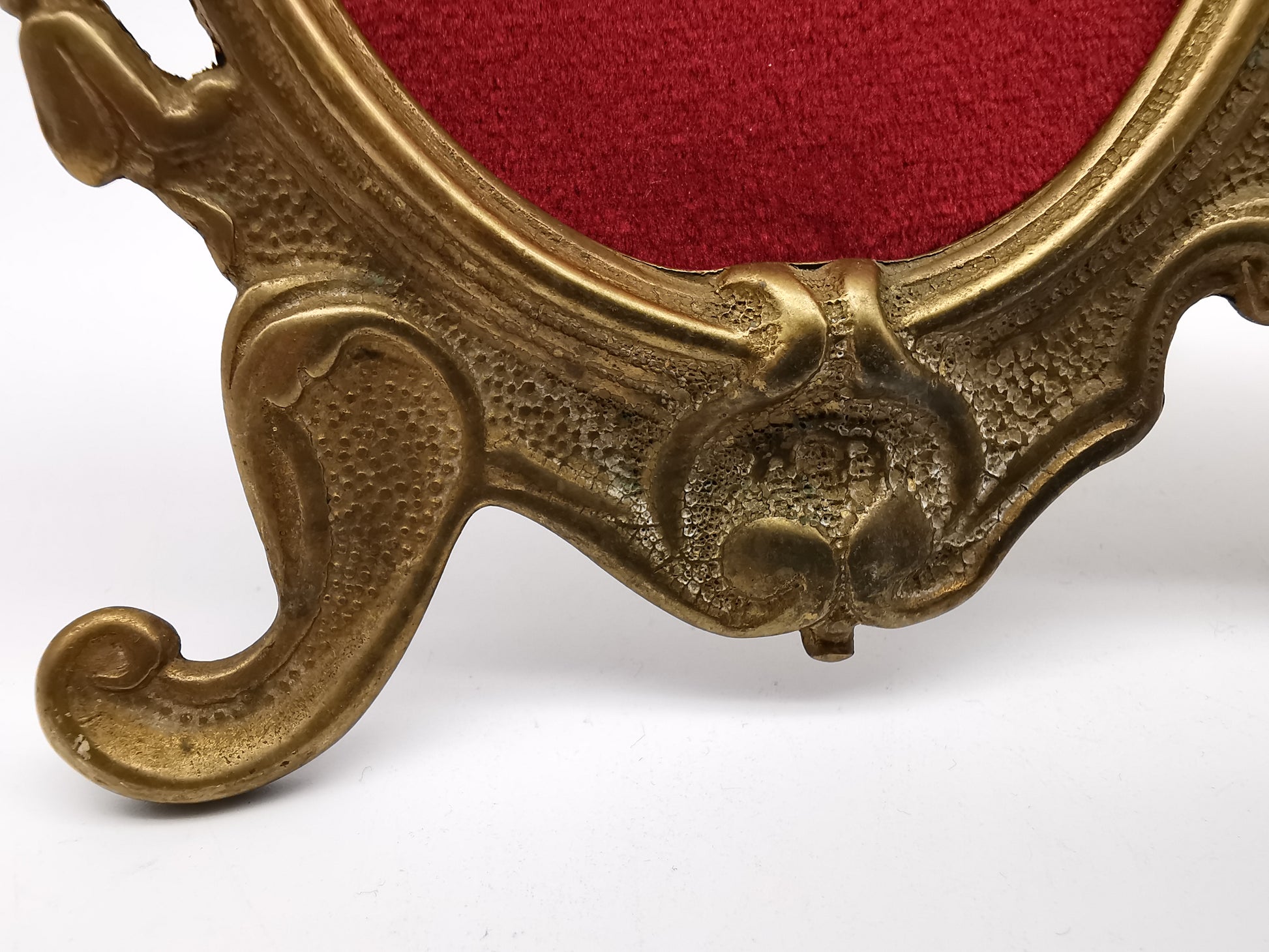 Vintage Ornate Solid Brass Rococo Style Double Oval Photo Frame, With Custom Velvet Inserts