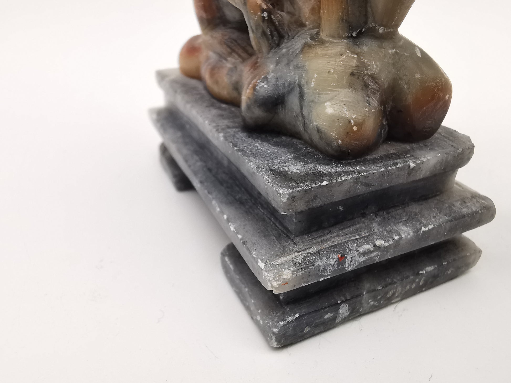 Vintage Chinese Hand-Carved Soapstone Sculpture – Squirrel and Grapes Motif