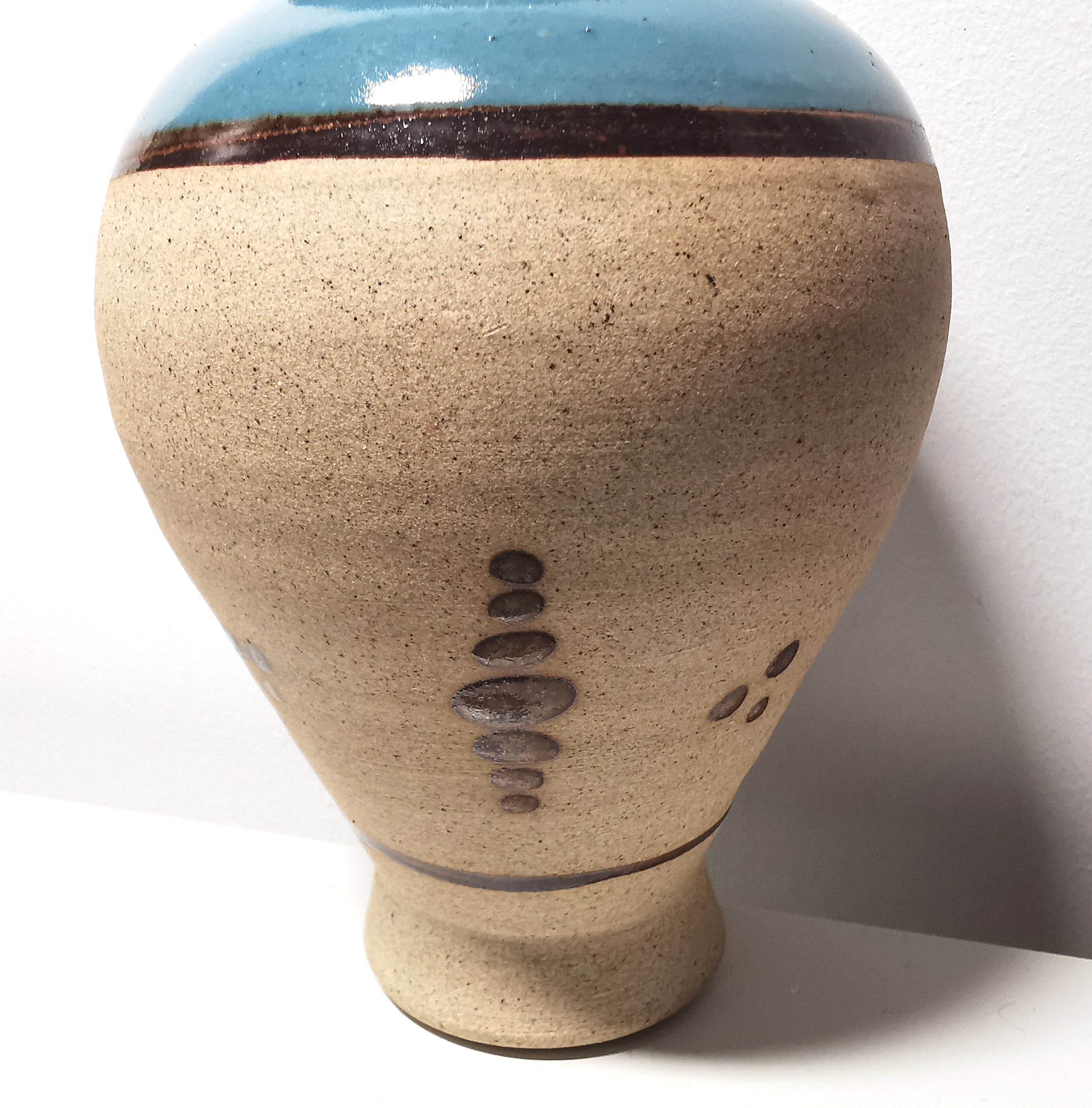Vintage Signed JC Tonala Mexican Folk Art Vase - Desert Scene