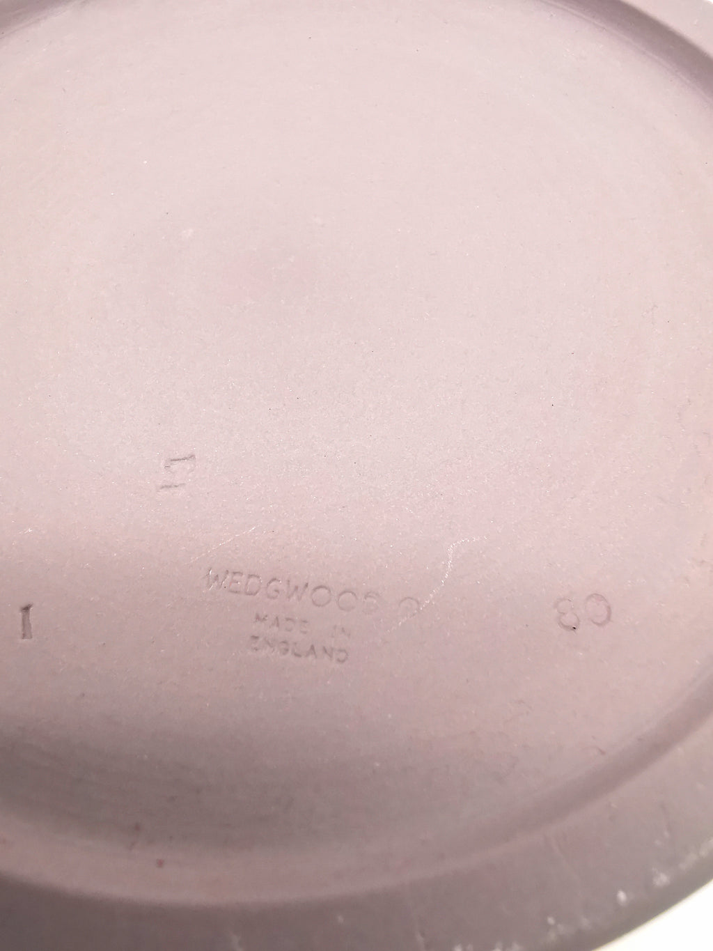 Vintage Wedgwood Lilac Jasperware Round Grapevine Lidded Trinket Box, 12.5cm diameter