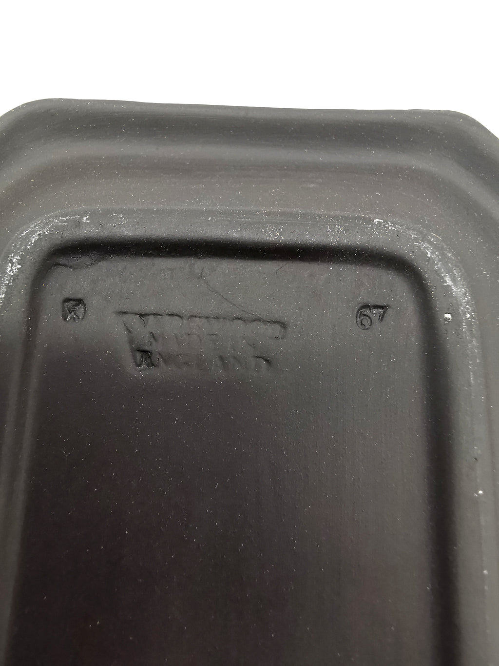 Vintage Wedgwood Black Jasperware Rectangular Pin Tray – Neoclassical Relief