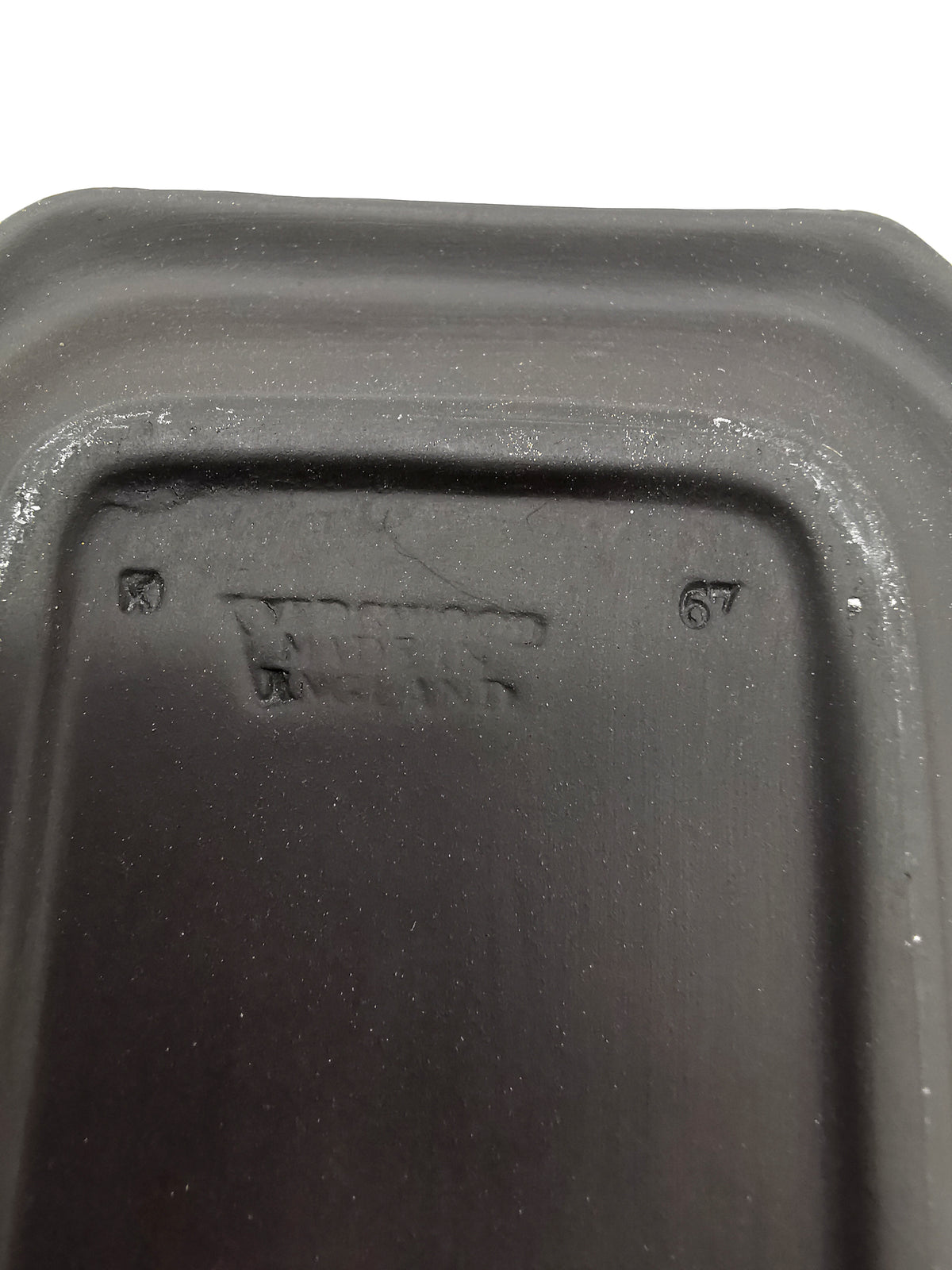 Vintage Wedgwood Black Jasperware Rectangular Pin Tray – Neoclassical Relief